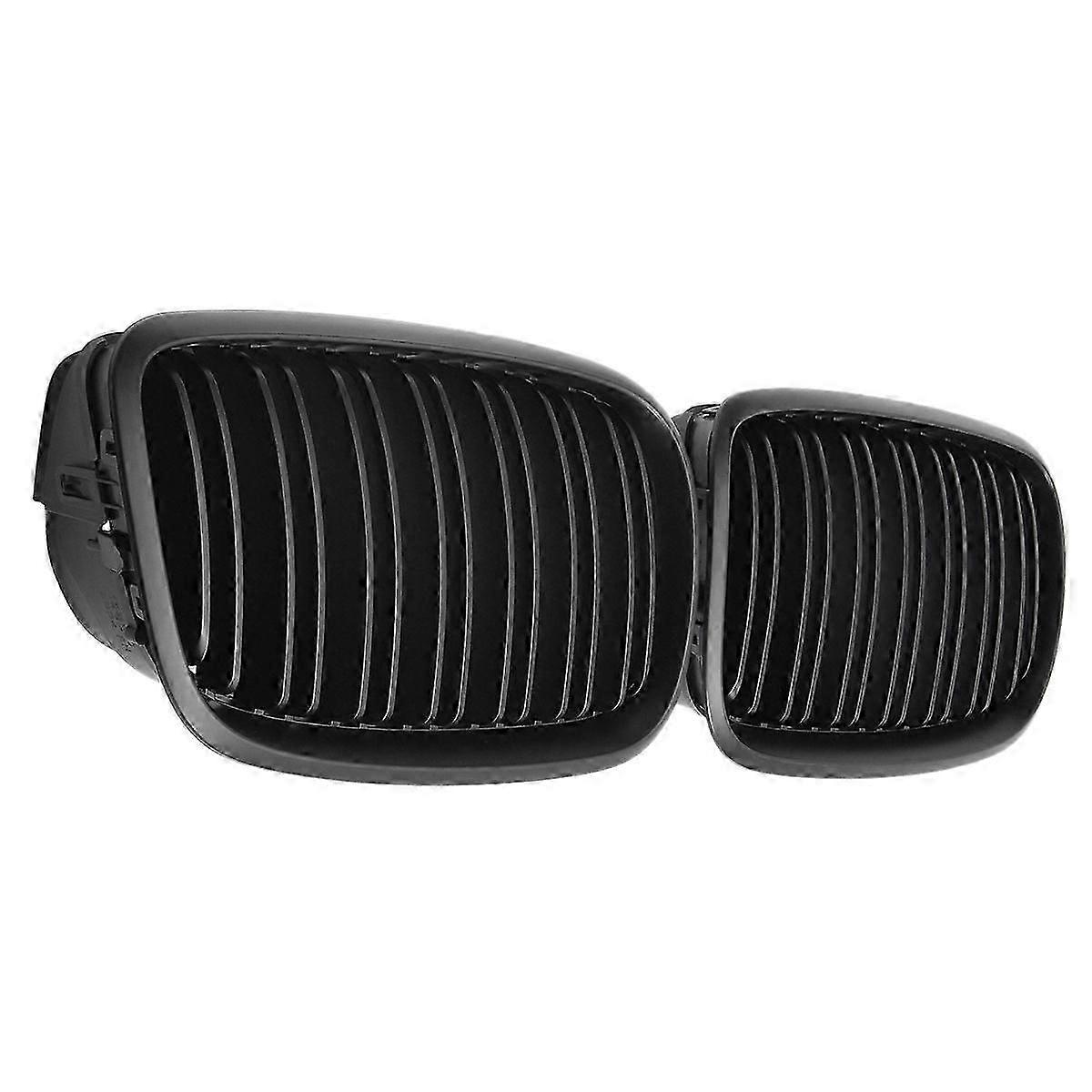 Black Front Bumper Dual Slat Front Kidney Grille For- X5 X6 E70 E71 2007-2014