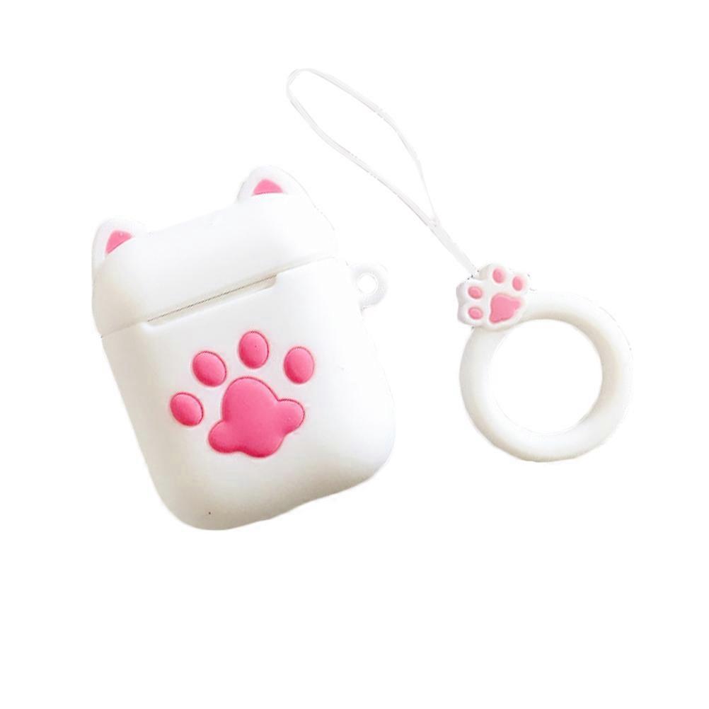 Silicone Earphone Case Shockproof Protector Ring Lanyard Design for Beige 1Pack