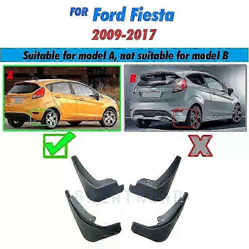 con 4Pcs Car Front Rear Mud Flaps Mudguards Fender Flares Splash Guards for Ford Fiesta Hatchback