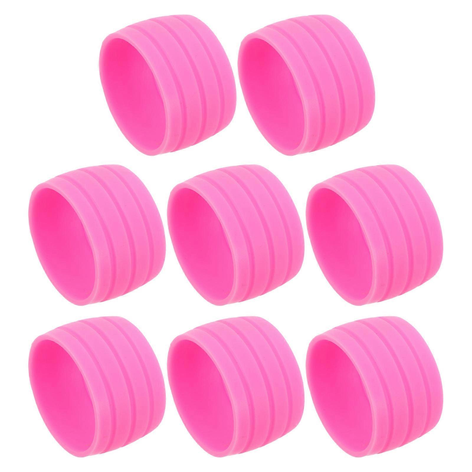 Soft Handlebar Tape Ring Fixing Ring For Mountain Bike Pink 3.10X3.10X1.90CM Antislip Grip Enhancement 8Pcs