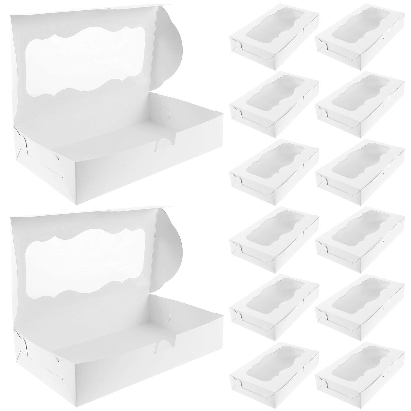 Cake Boxes Clear Storage Display Rectangular Packaging For Baking Goods Chocolates Small 30Pcs