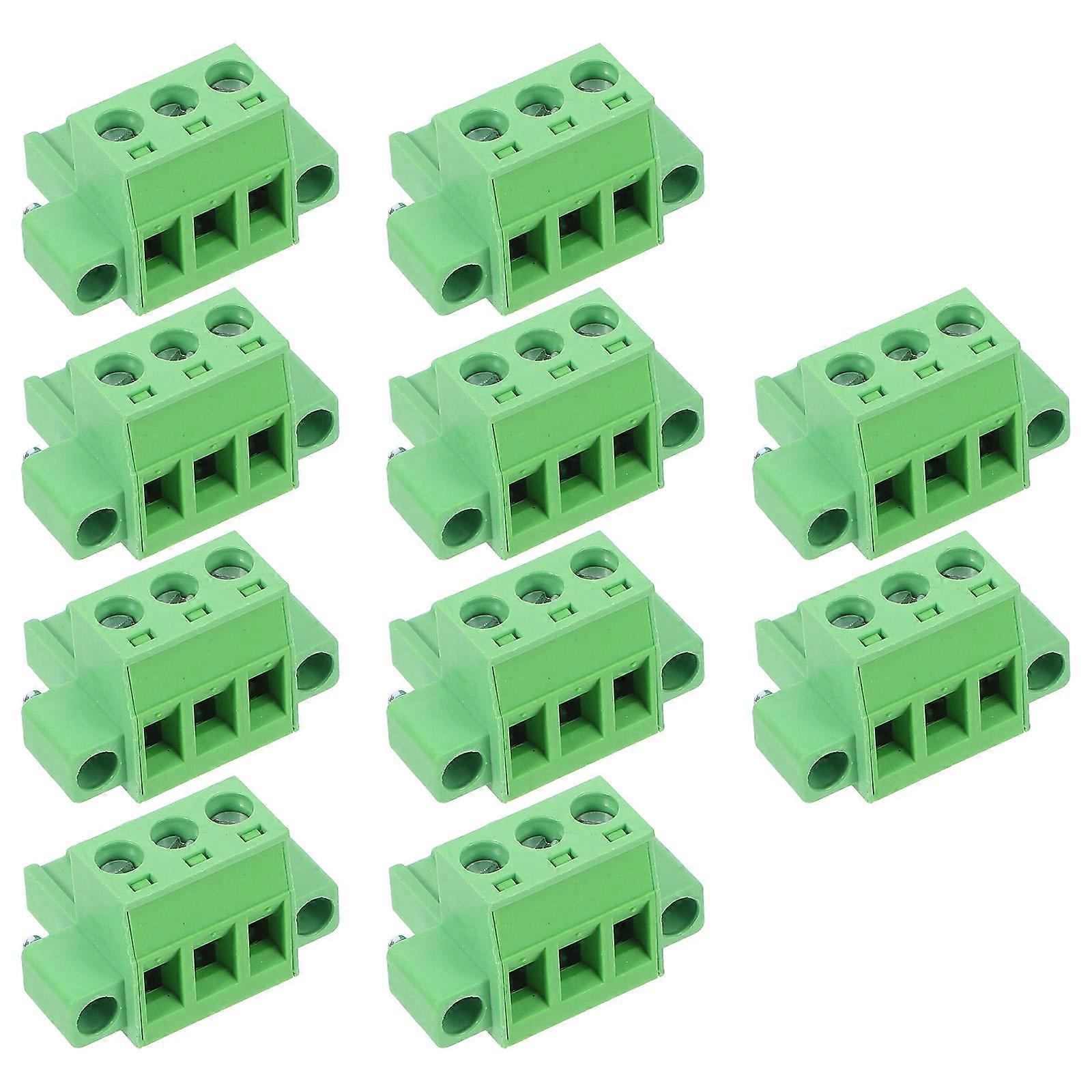 Pcb Board Screw Connector Terminal Block Assortment Kits Diy Enthusiasts Green 2.54X2.54X2.54CM Pcb Mounting 10Pack