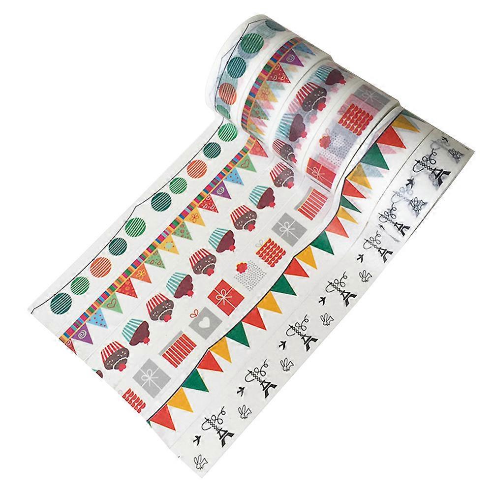 Cute Washi Tape Set Decorative Christmas Cartoon Pattern present Packaging DIY Craft Accessories Assorted Color 12 Rolls