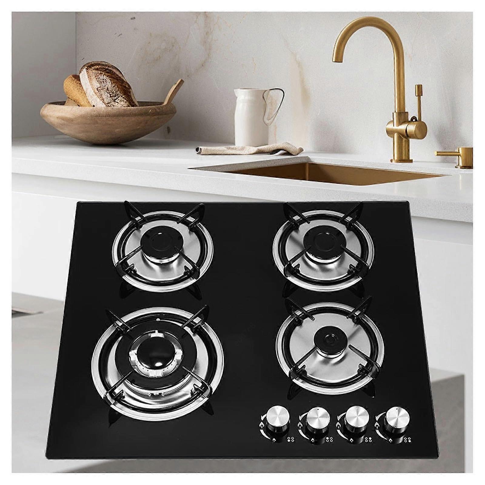 Gas stove with automatic flame protection, builtin or freestanding gas cooker for camper.