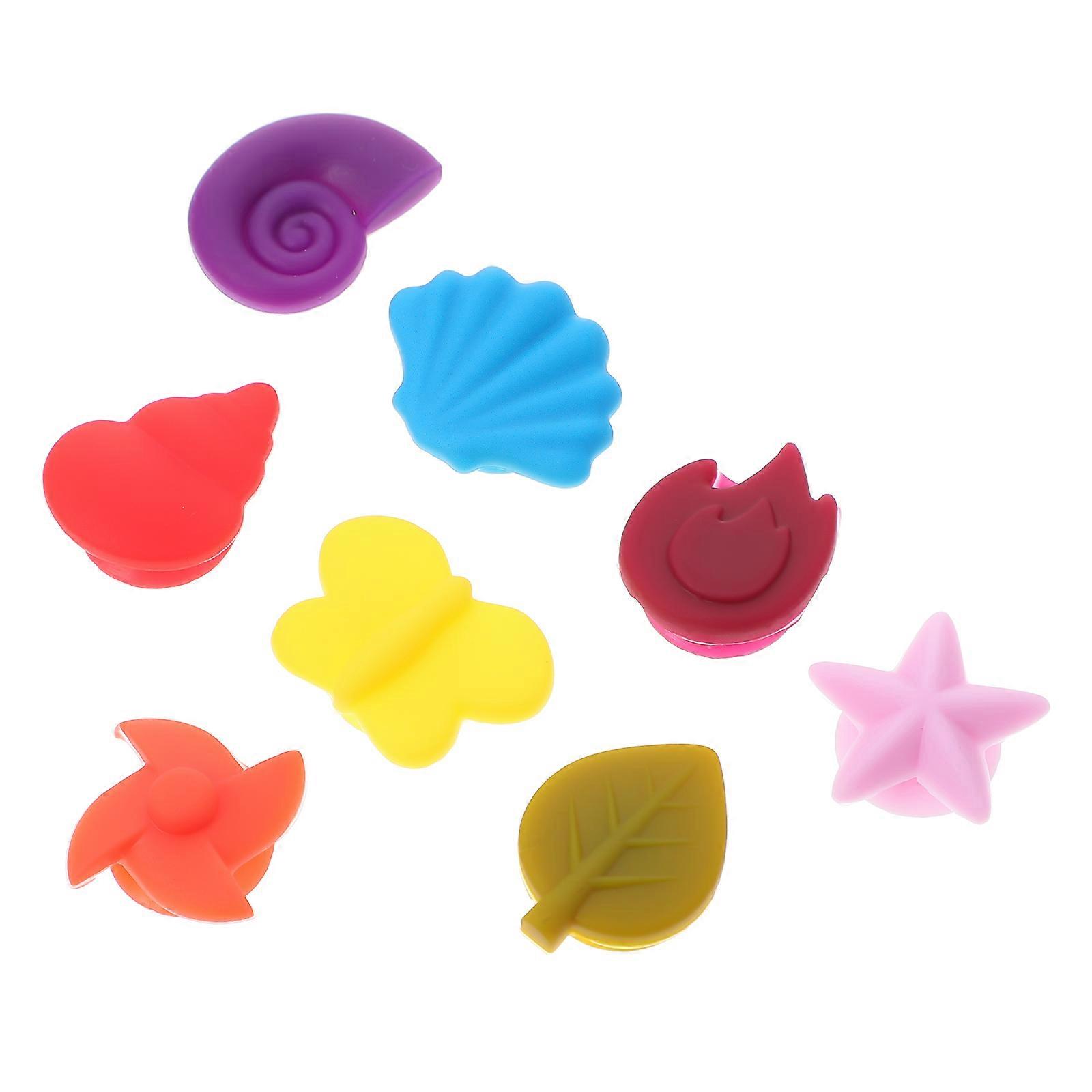 Silicone Wine Glass Markers for Cup Identification and Safe 8 Pieces Assorted Color