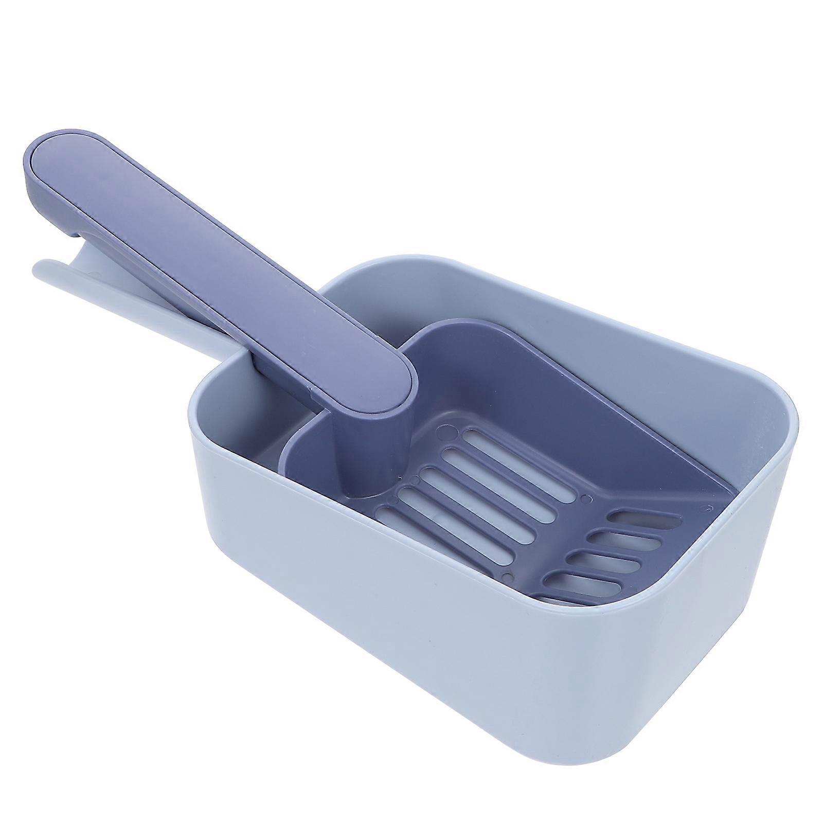 Blue HIPS Cat Litter Scoop Set for Pet Use with Sturdy Handle and Wide Mouth Design 1 Set