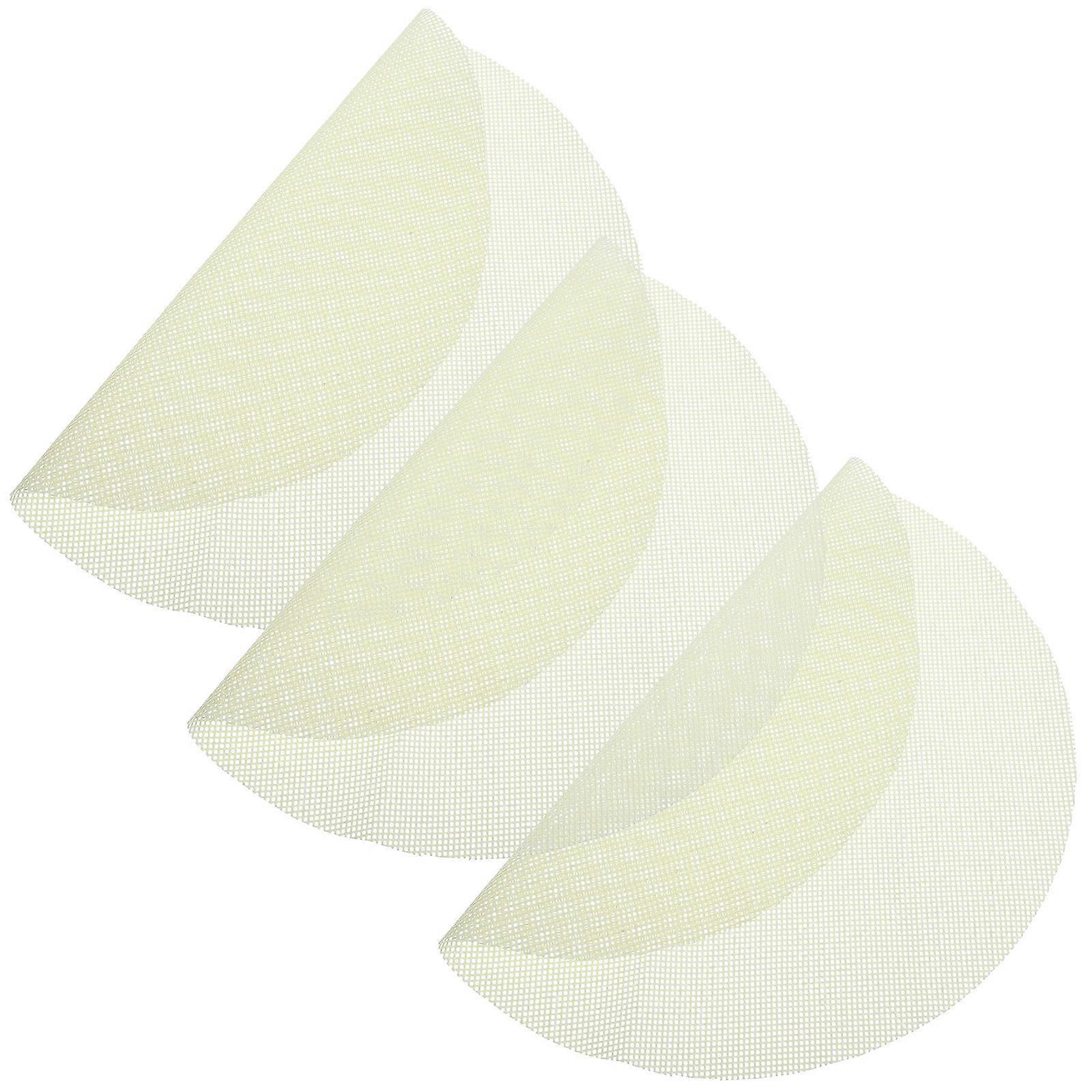 Dumpling Steamer Liners Non Stick Silicone Steamer Mesh Mat For Steaming Food Round Shape Light Yellow 32.00X32.00X0.10CM Even Heating 3Set