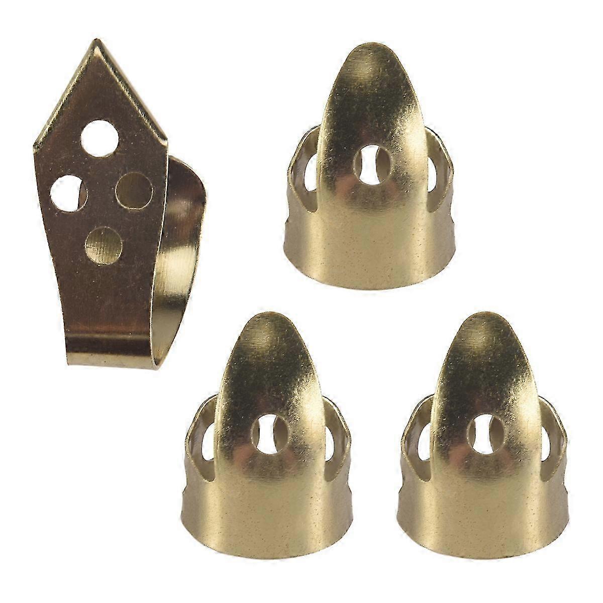 Κιθάρα Finger Picks 3 δείκτες + 1 αντίχειρα ρυθμιζόμενο μέταλλο Banjo Fingerstyle Pick Finger Protect Edition 0627