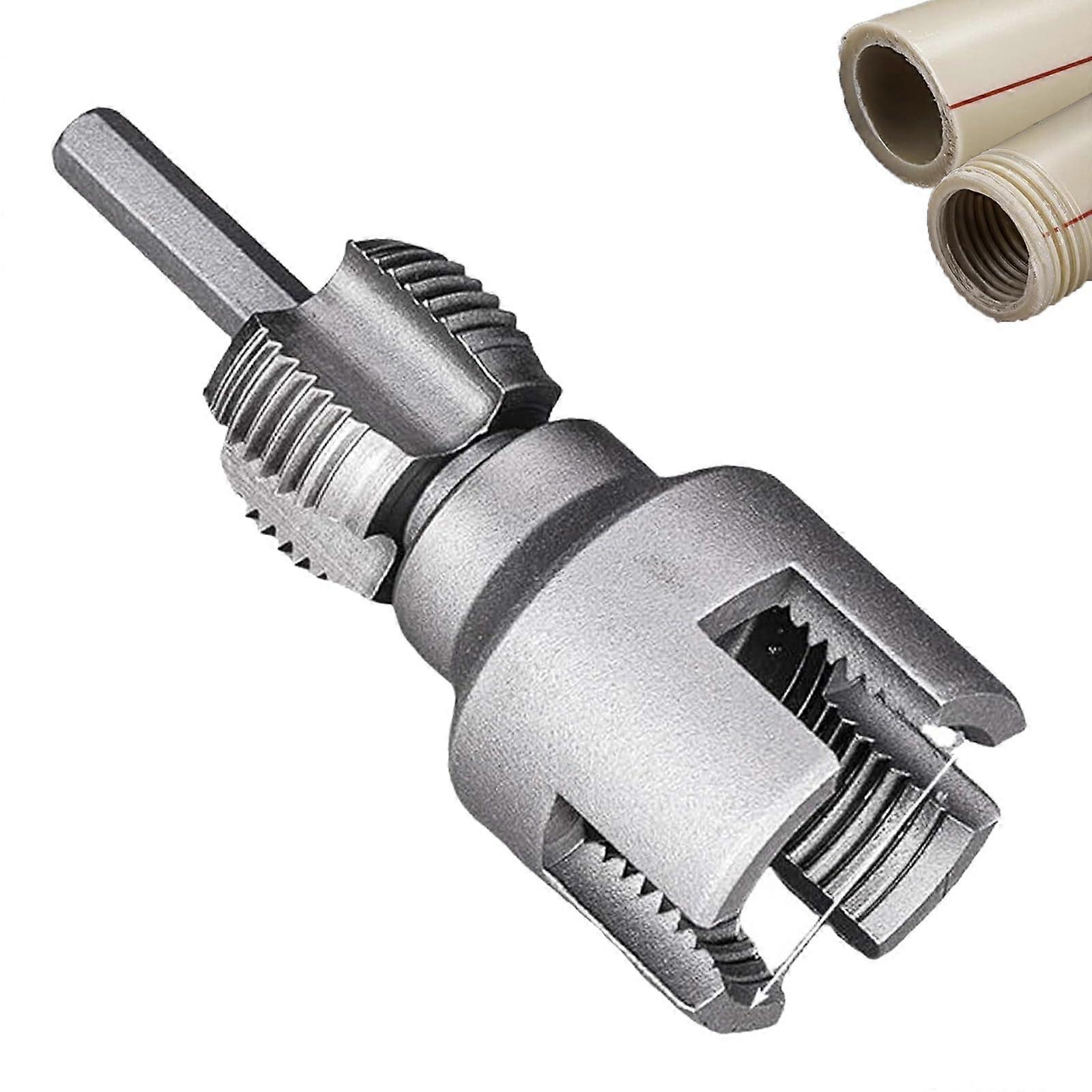 Integrated Internal  External Pipe Threading Tool, PVC Pipe Threader, 1/2' 3/4' Thread Cutting Tool (3/4')