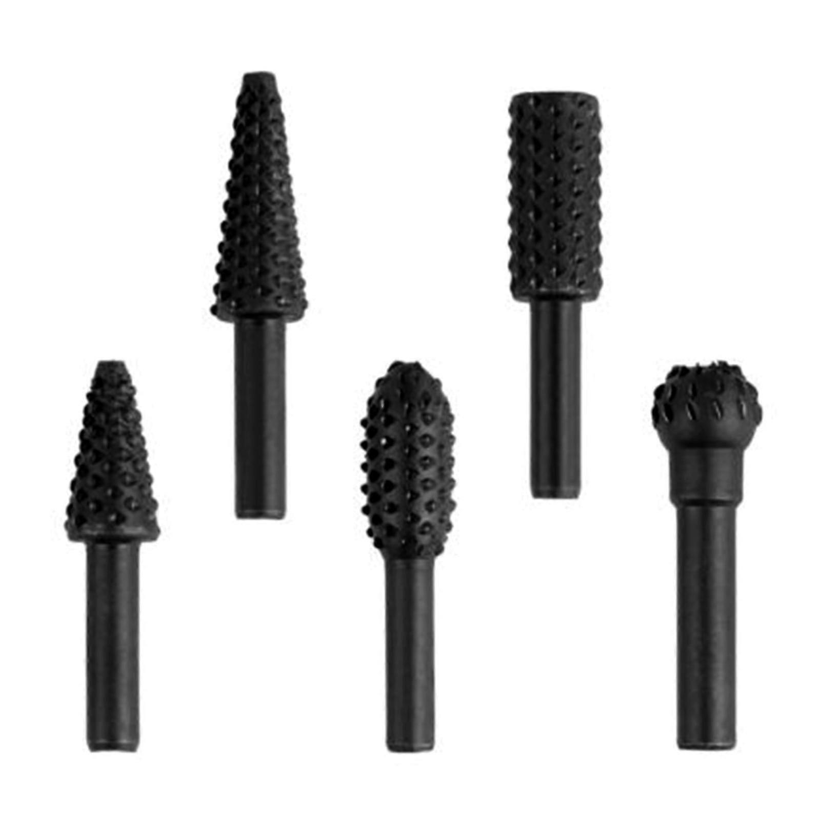 5Pcs Rotarys Drill Bits Set Woodworking Grinding Head Set for Die Grinder Drill