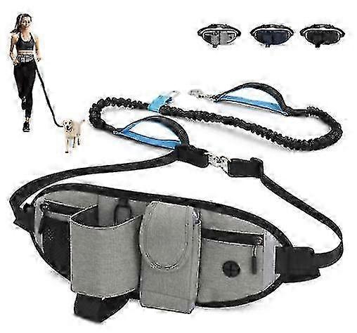 Hands-Free Dog Leash with Waist Bag, Reflective Bungee Leash with Padded Support for Medium to Large Dogs