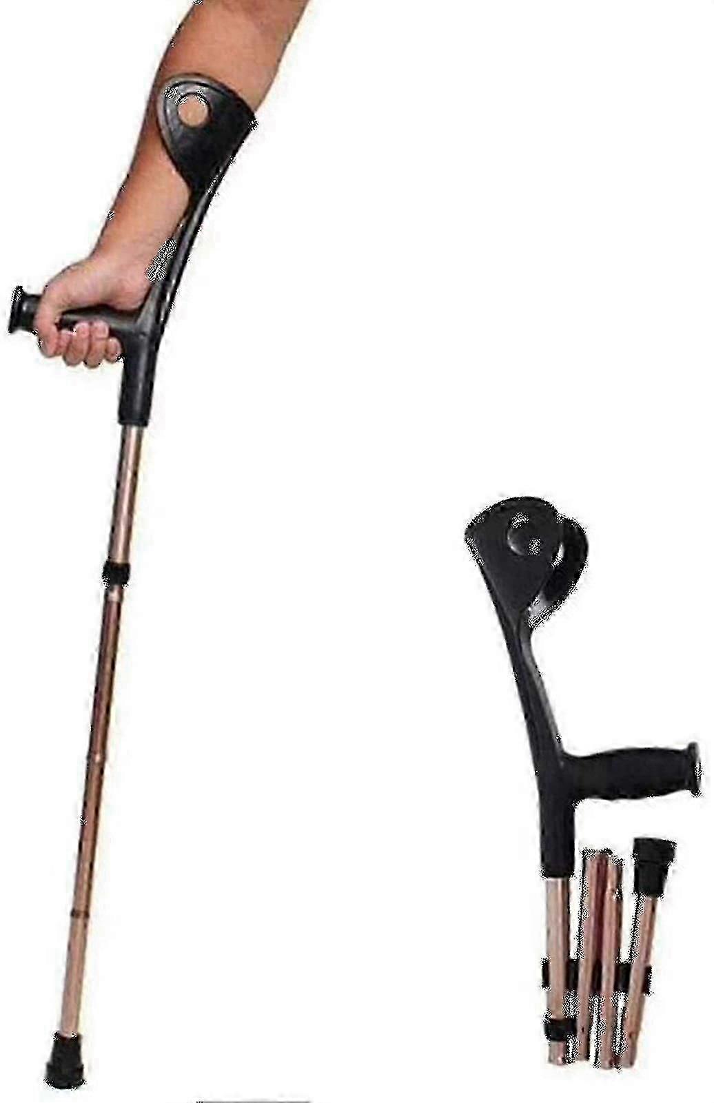 Folding Arm Crutches for Adults - Adjustable Height Cuff Momentum Design (Lightweight, Durable, Portable)