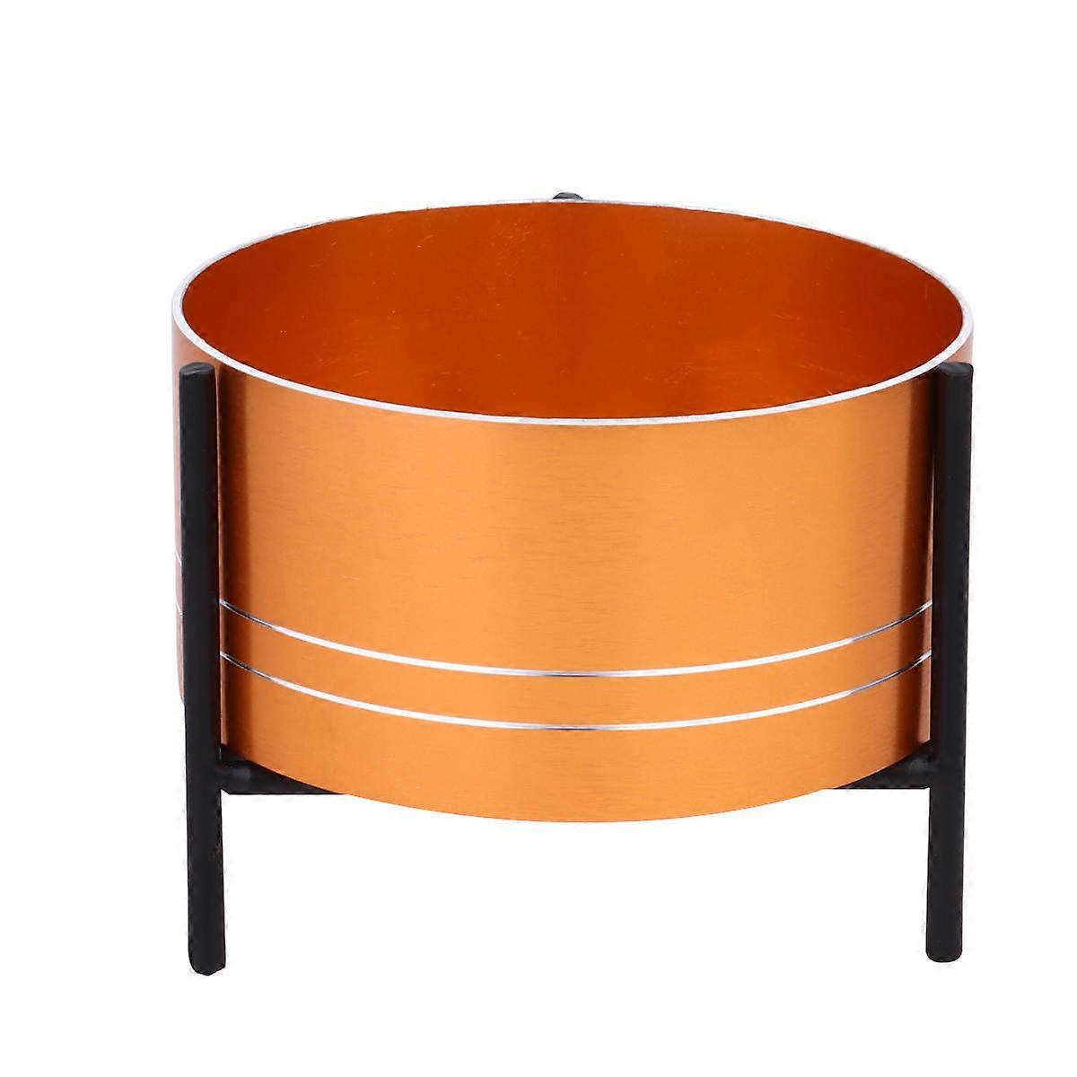 Metal Flower Stand Decorative Planter Stand Golden Aluminum Alloy Simple Style For Home Office 1Set