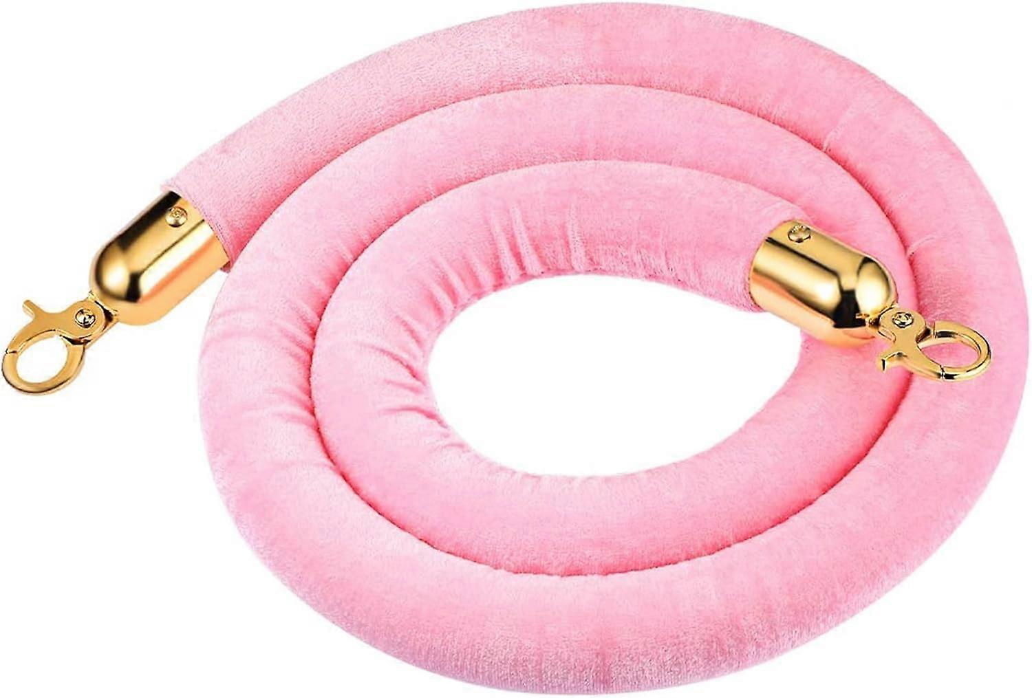 Pink Velvet Rope Lock 1.5 m Set of 3 VIP Crowd Control Barriers for Event Decorations and Dome Struts