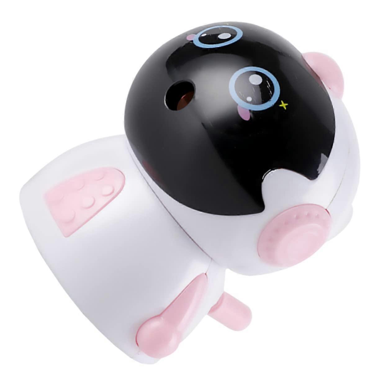 Pencil sharpener with cartoon astronauts  Manual plastic sharpener tool for classroom use, random style