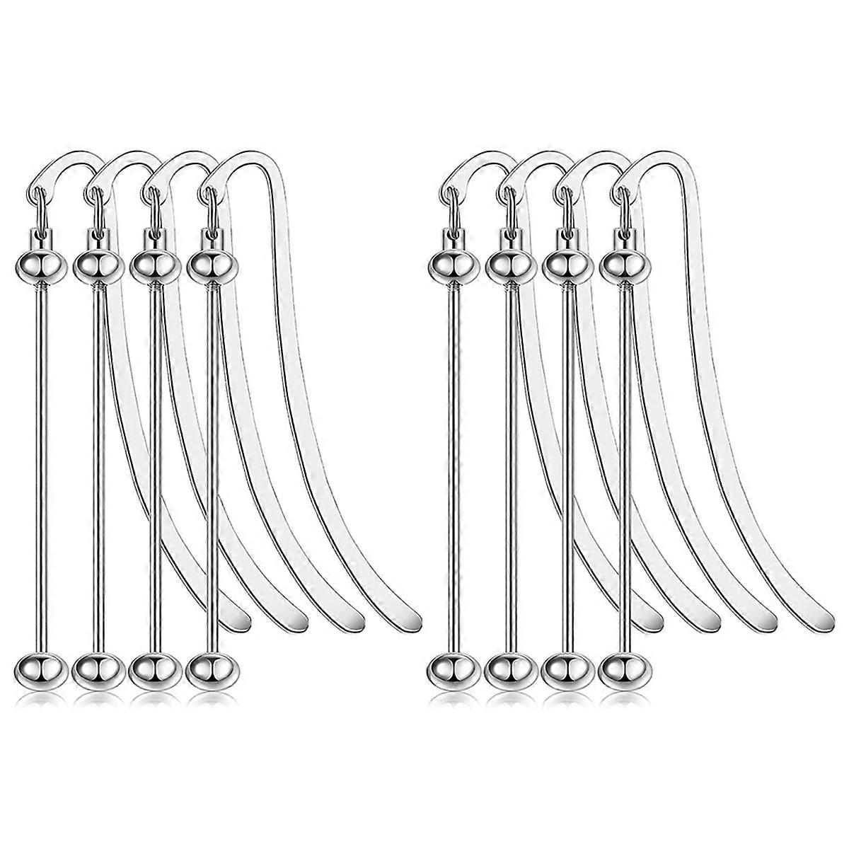 4 PCS Beaded Bookmarks DIY Metal Blank Strip Bookmarks