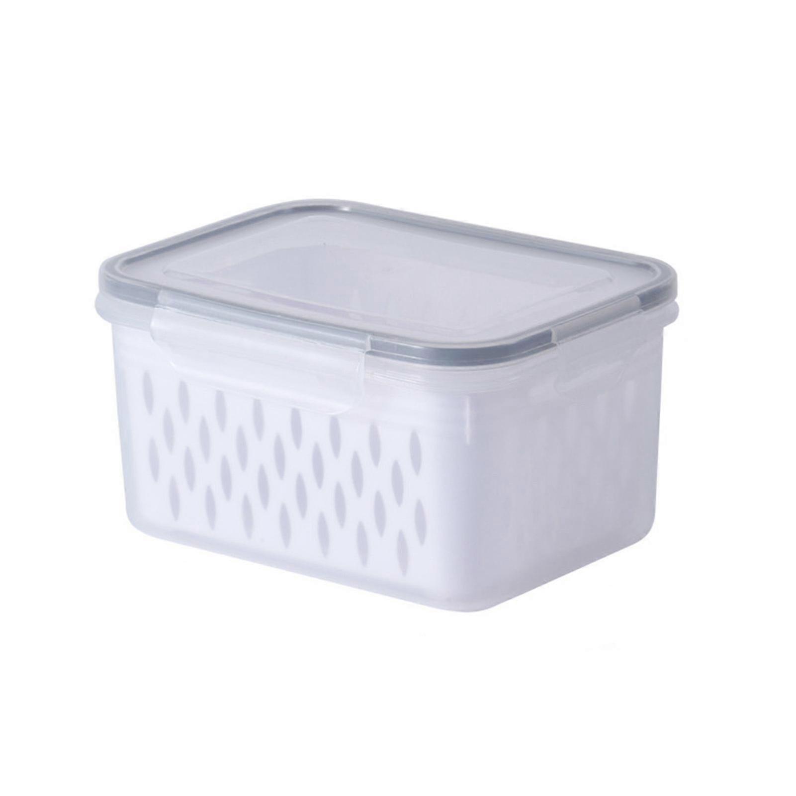 Vegetable Fruit Storage Box with Drain Basket, Sealed Freshness, Multifunctional, M-Grey