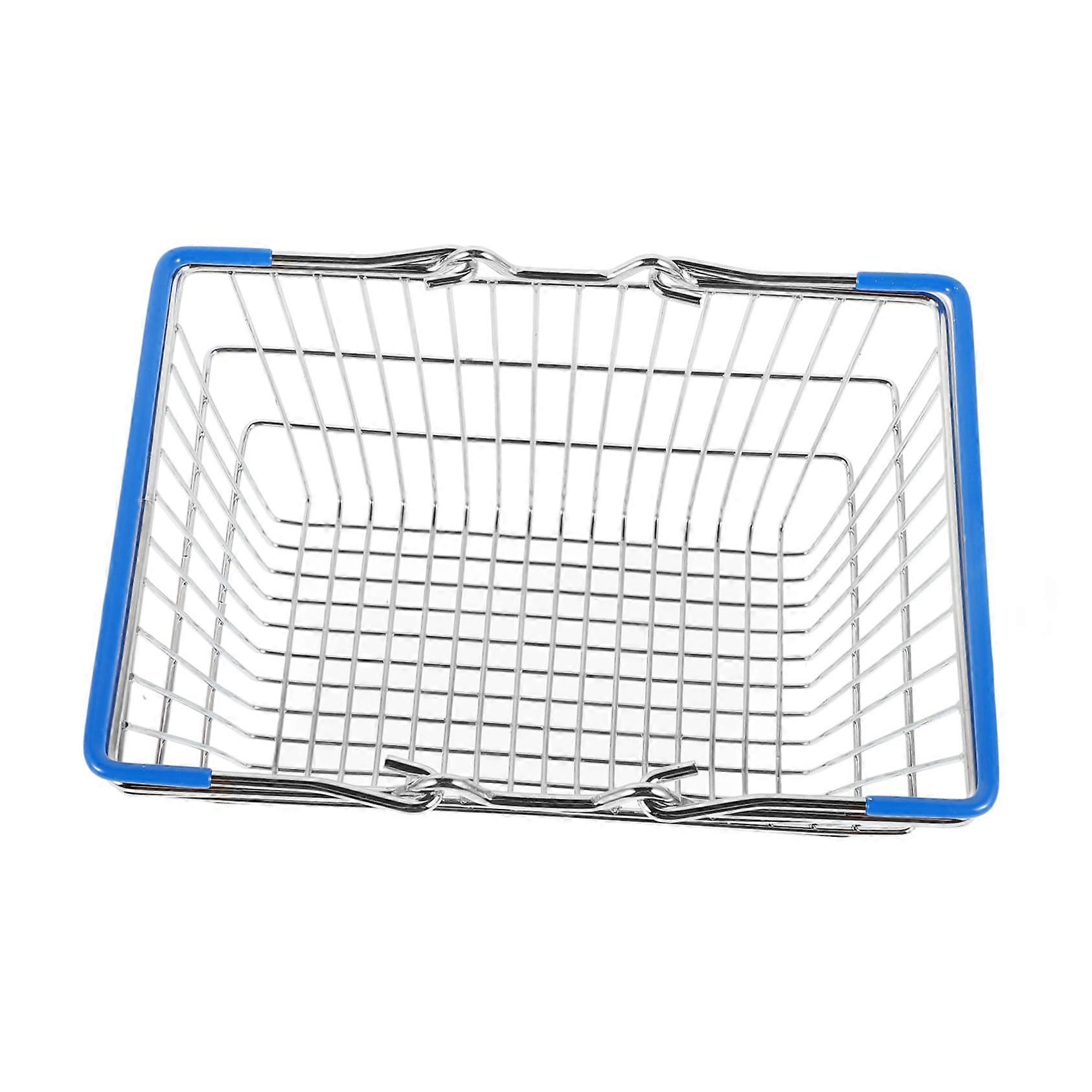 Mini woven toy basket for small storage basket dark blue, ideal for roleplaying and creative playtime, simple shopping basket for