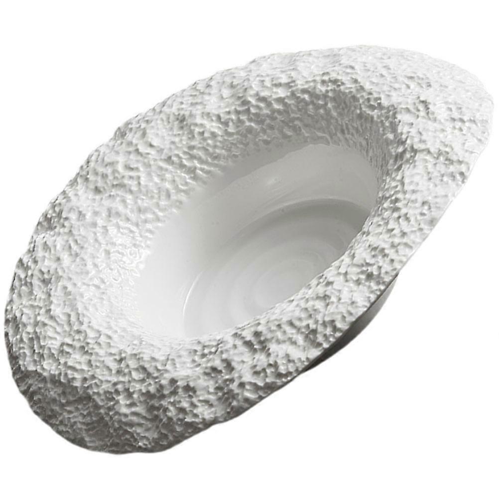 Ceramic Dish Deep Pasta Plate Snack Serving Microwave Safe White 24x10.5cm 1Pcs