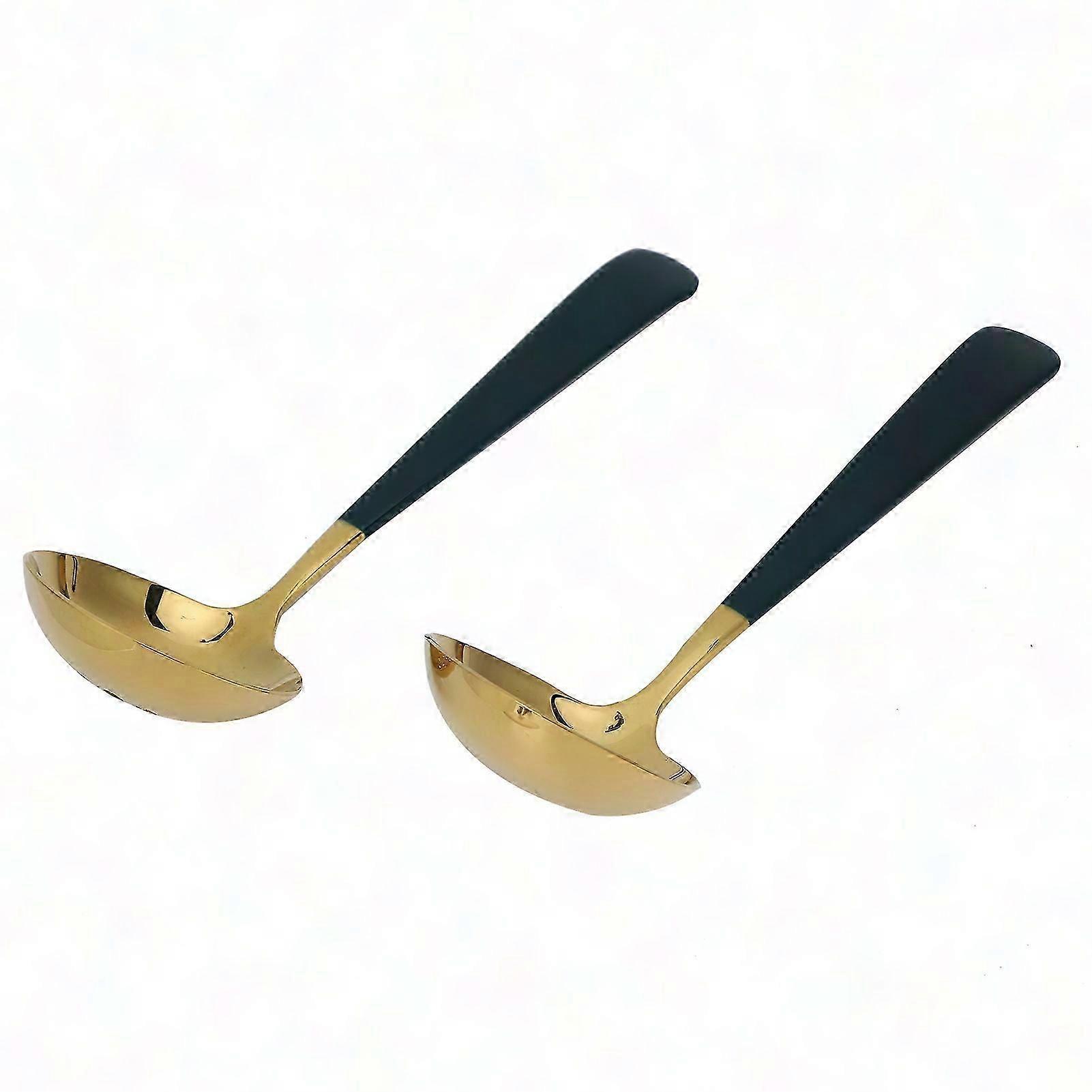 2PCS Stainless Steel Slotted Soup Spoon