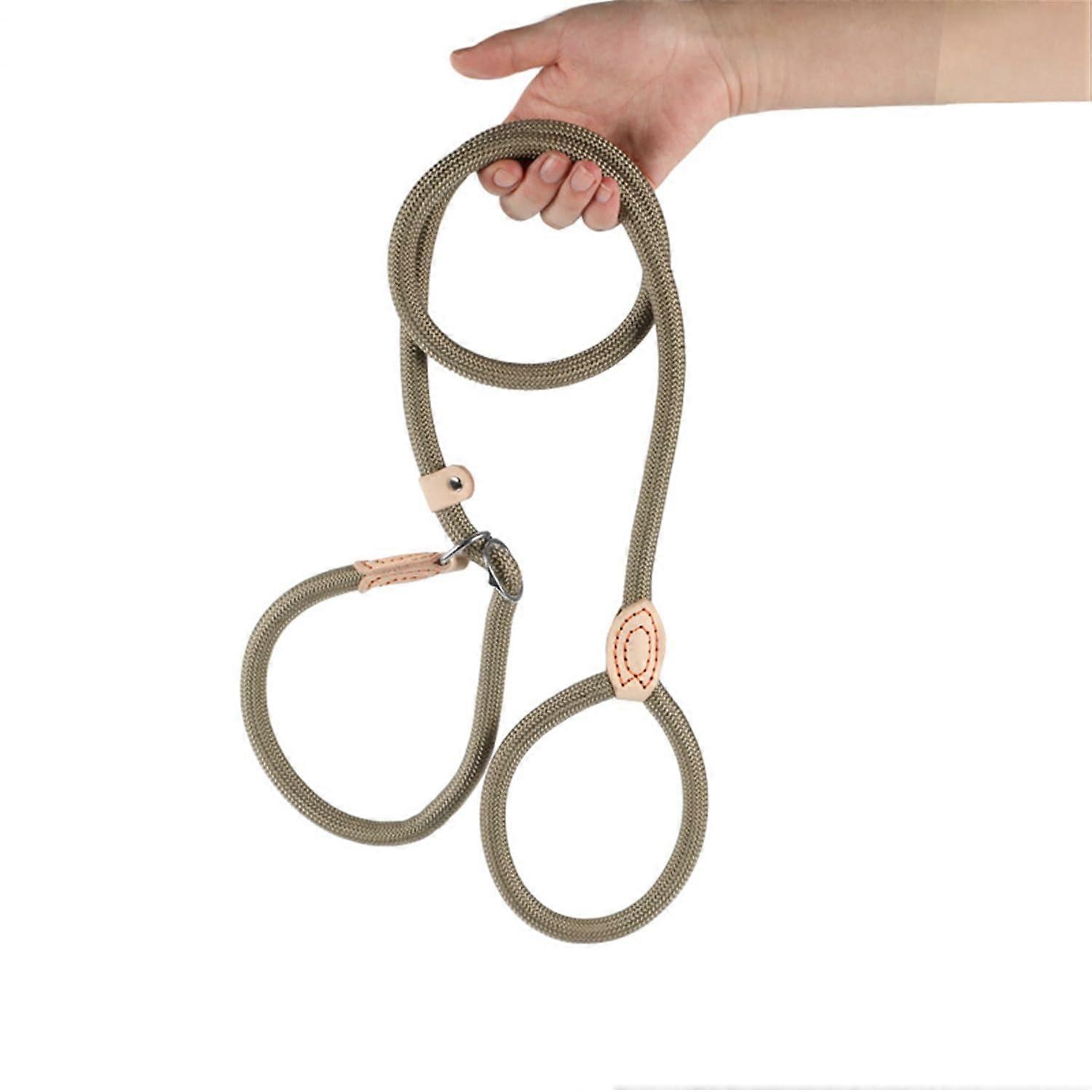 Durable Dog Leash for Large and Medium Dogs, 1.8 m x 1.27 cm, Khaki, No-Pull Training Rope Leash