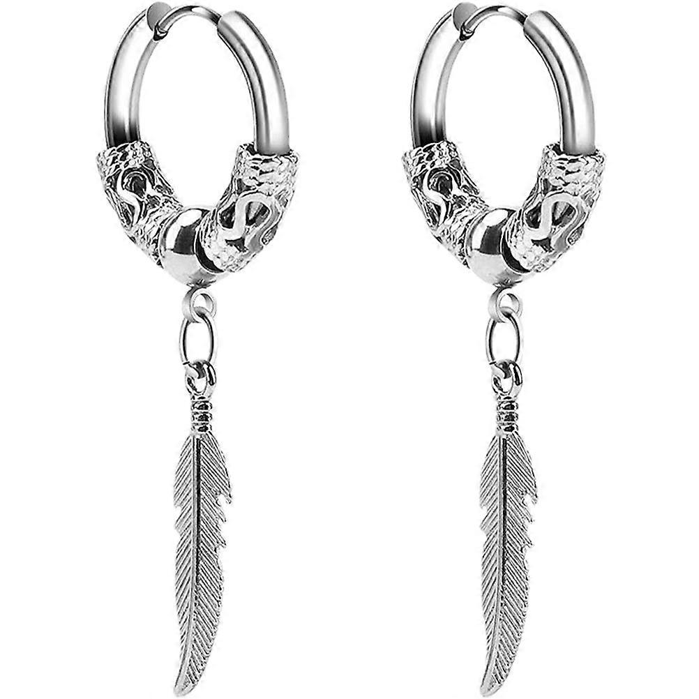 Here's a polished and engaging product description for your **Stylish Dangle Hoops Earrings with Leaf Design**:
 
✨ **Elegant Dangle Hoop Earrings