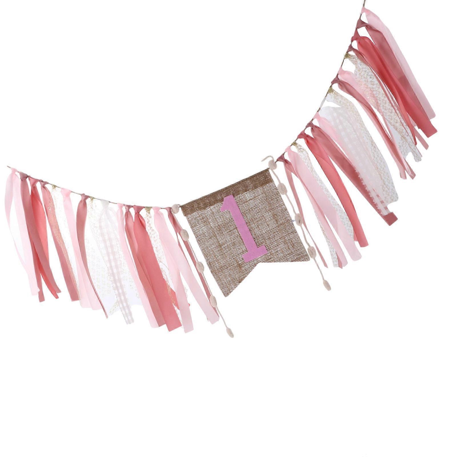 Here's a polished and engaging product description based on your input:
**Creative Pink Girl Birthday Chair Banner | Linen Cloth Flag Decoration