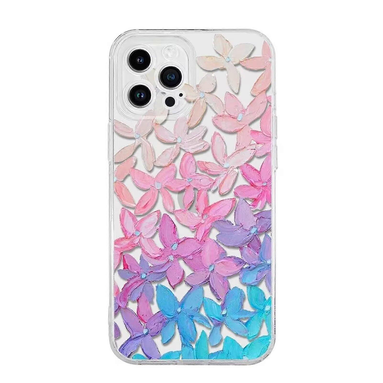 Miagon Creative Flower Case for iPhone XR, Transparent Soft TPU Protective Cover, Butterfly Leaves Floral Design, Scratch-Resistant Gel