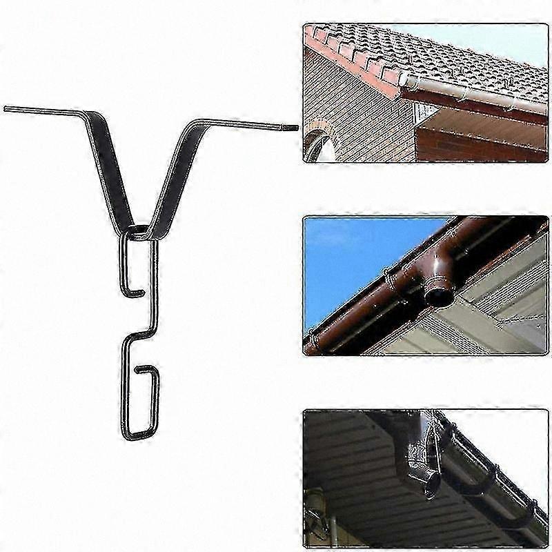 Adjustable Galvanized Iron Hooks and Clips for V Mount Rain Chains, Compatible with Standard Downpipes and Gutters