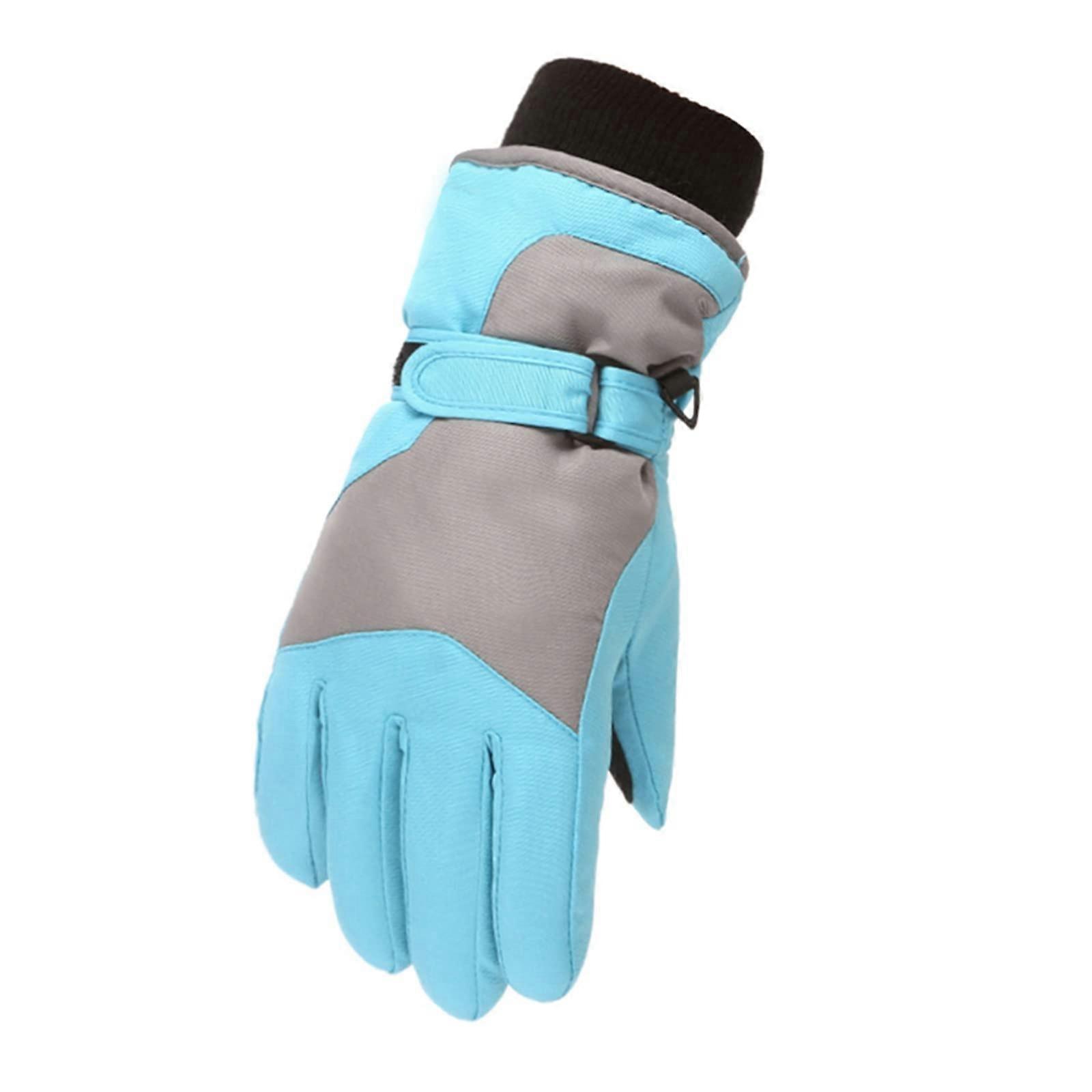 Gants d'hiver Gants de ski imperméables 18 ans Enfants Soft Shell Bleu clair 1116 ans