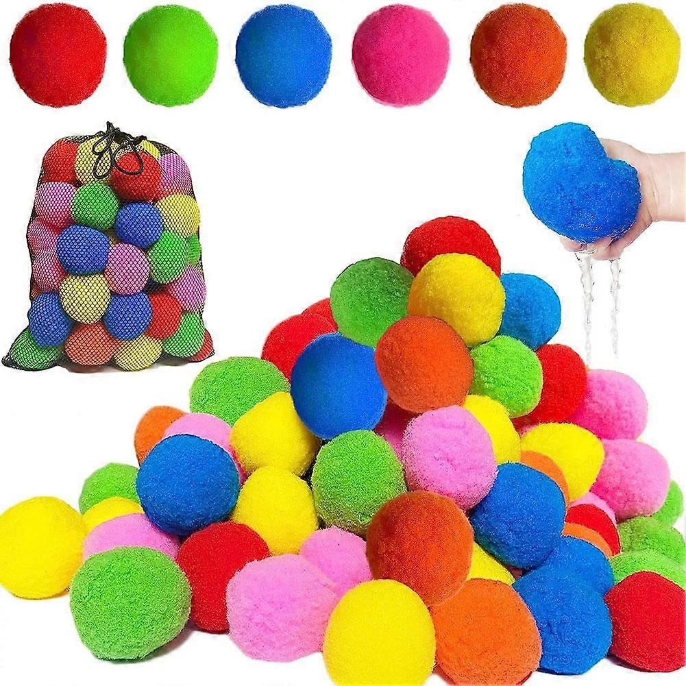 Boules d'eau en éponge réutilisables - 60 pièces, pour les fêtes à la piscine et la plage