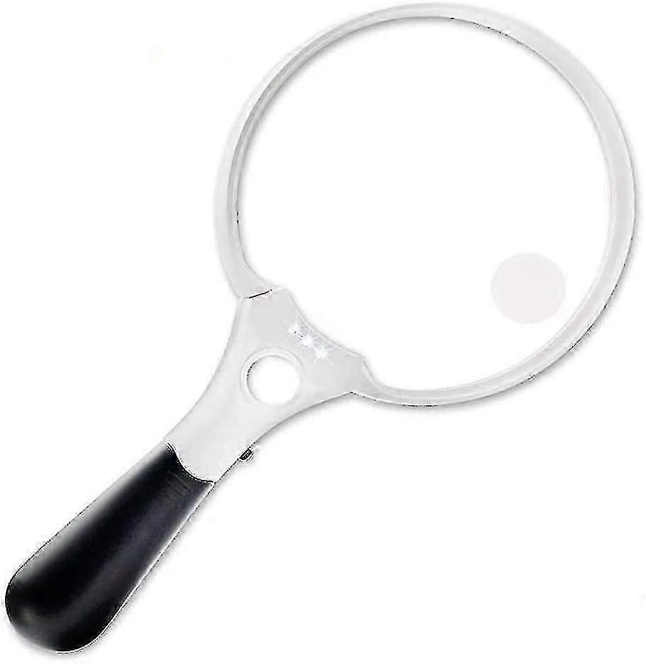 Illuminated Magnifier with LED Light for Reading, Crafts & Jewelry - Black 1pc Handheld Enhancement Tool