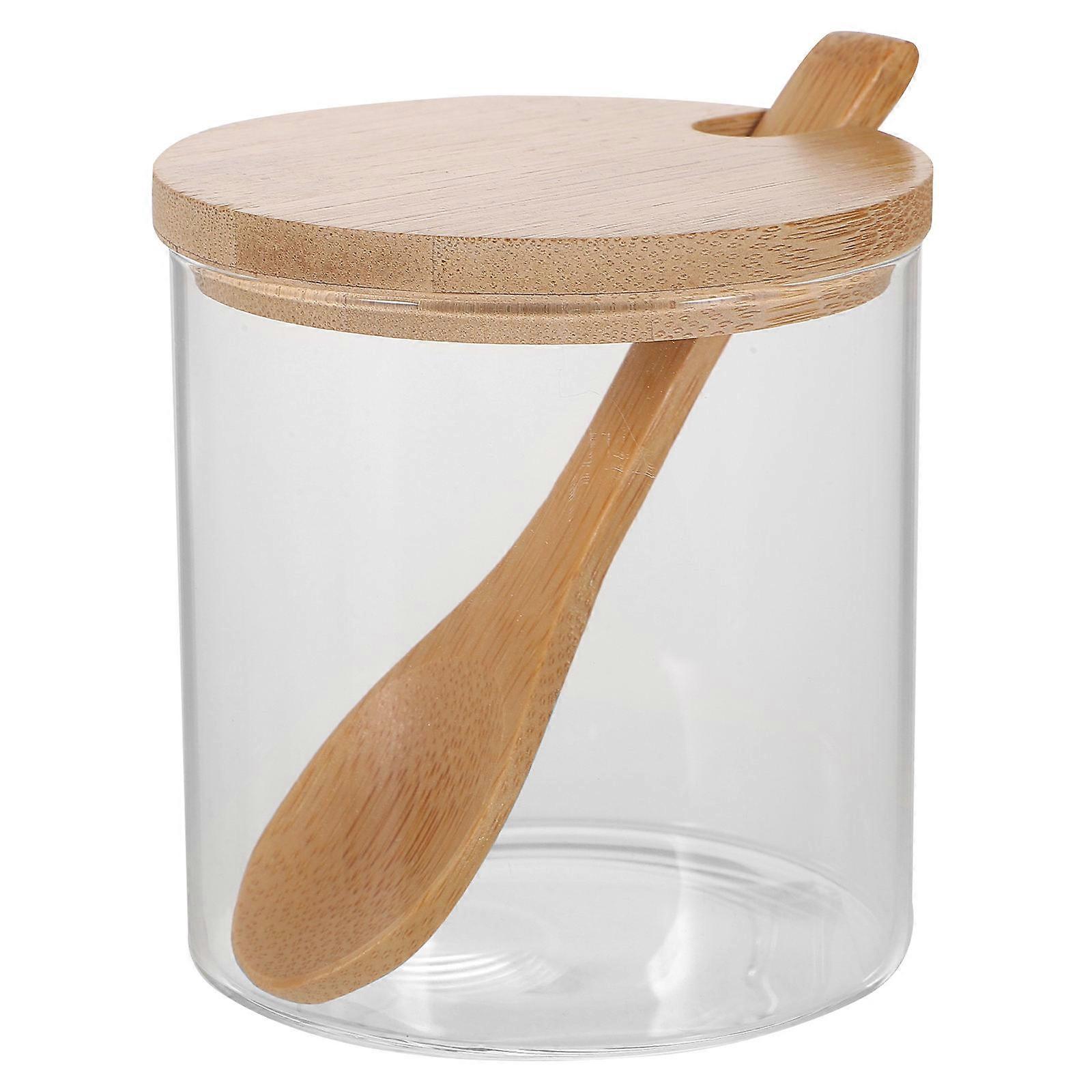Multi Synthetic Spice Container Set with and Bamboo Cover for Seasoning Storage Fits Most