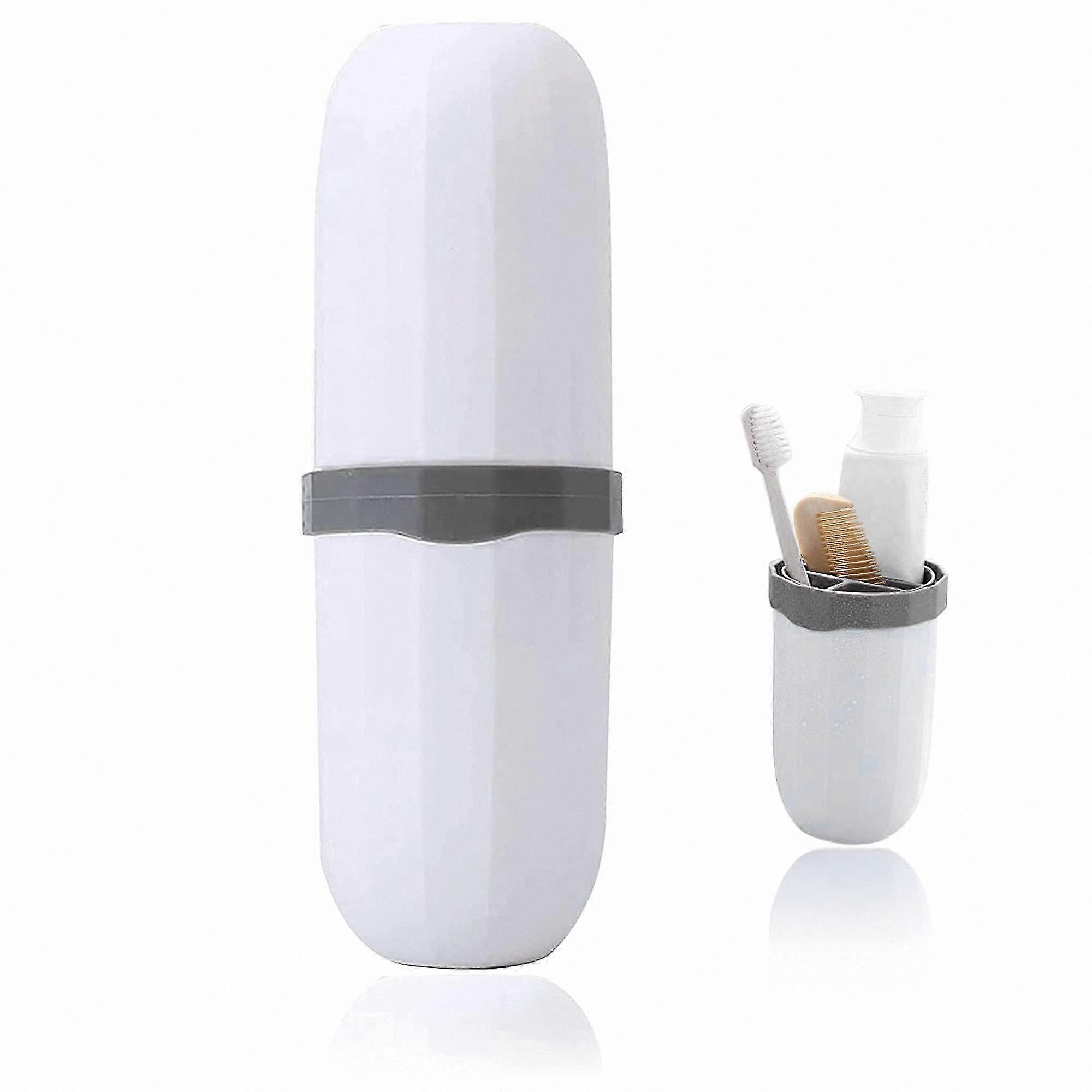 Portable Toothbrush and Toothpaste Travel Case in Beige