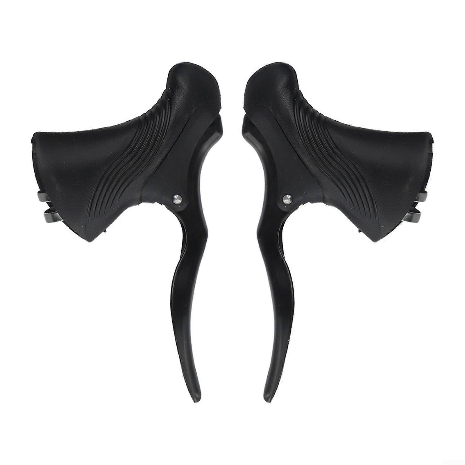 Nonslip textured brake levers for racing bikes, designed for safety in wet conditions, black