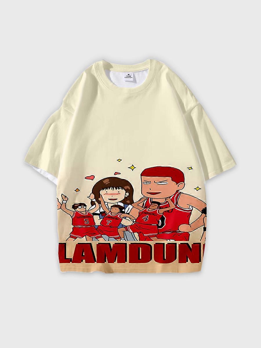 T-shirt round neck Role Pattern loose short sleeve C119