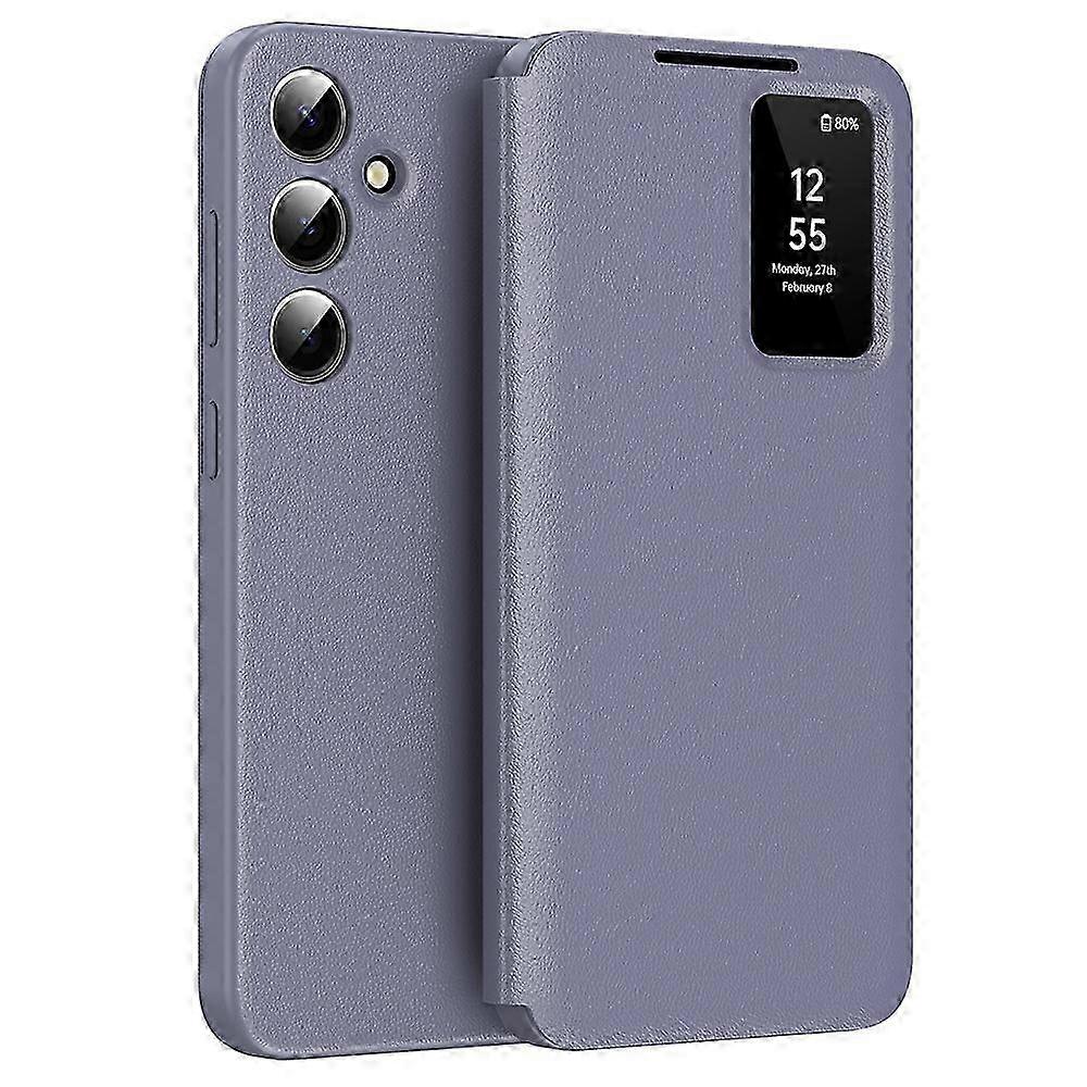 Leather Phone Case with Card Holder and Smart View Window for Galaxy A55 5G