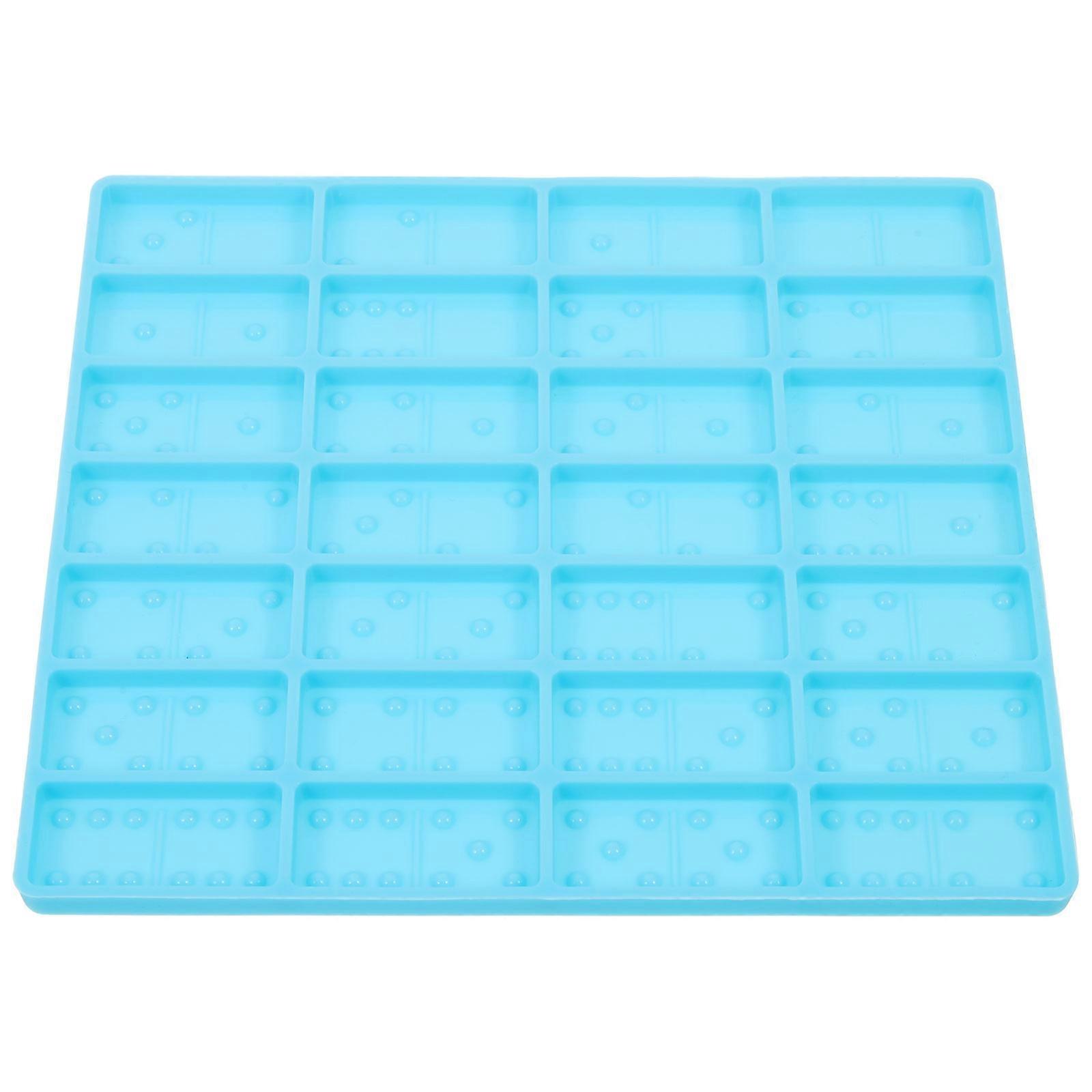 Blue Silicone Domino Mold for Epoxy Casting and DIY Crafts Decoration Easy to Demold 2.5 x 1.2 inches