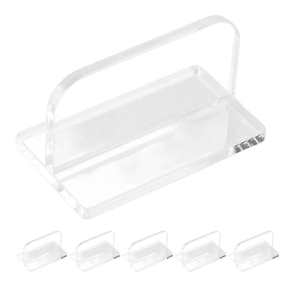 6pcs Clear Acrylic Aquarium Tank Lid Handles with Sticker Transparent Rectangle Cover Replacement for Fish Tank