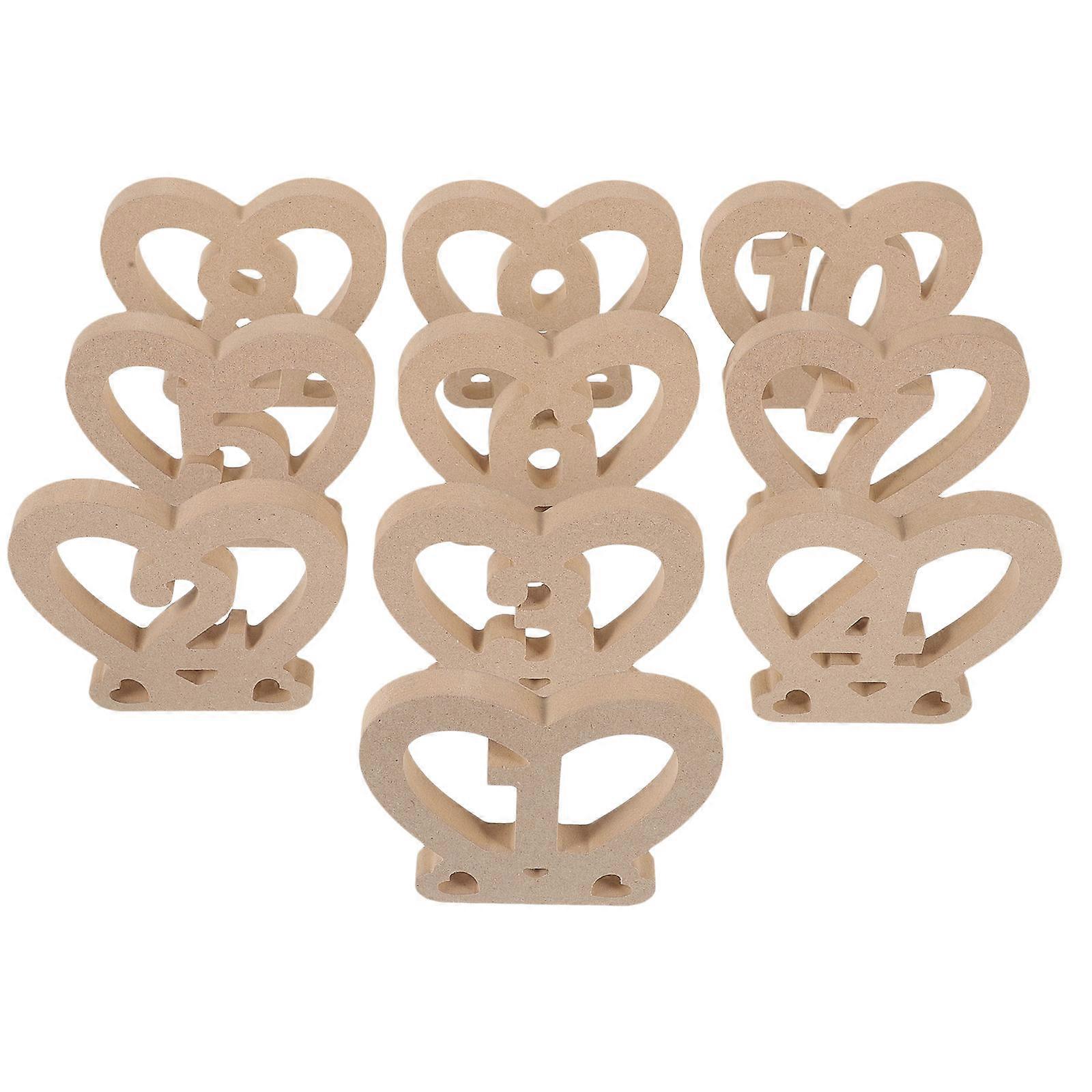 Elegant Wooden Table Numbers for Wedding Reception Decor Light Yellow Display 10 Pieces