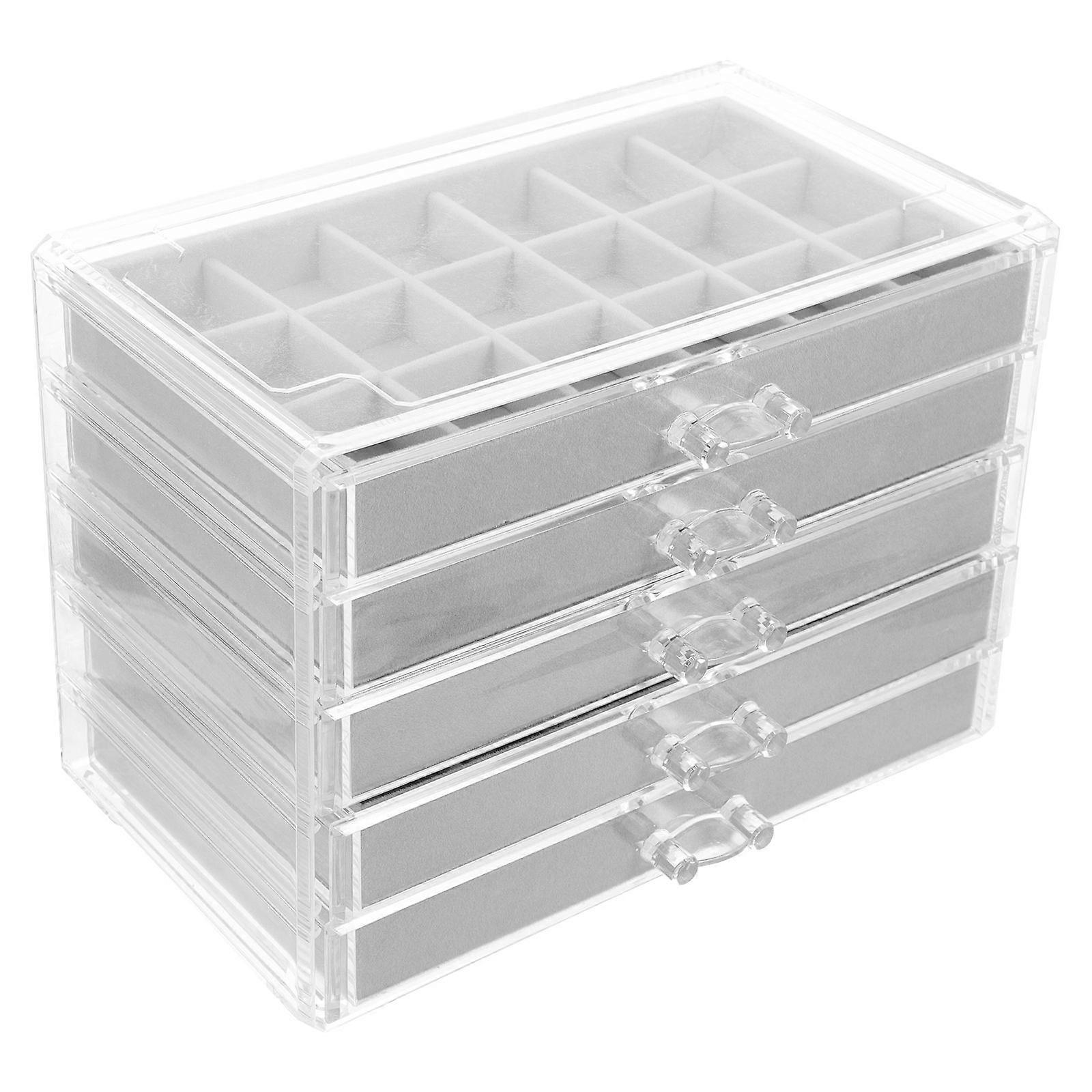 Acrylic Rock Collection Display Case with Velvet Lining for Easy Organization and Clear Visibility Transparent