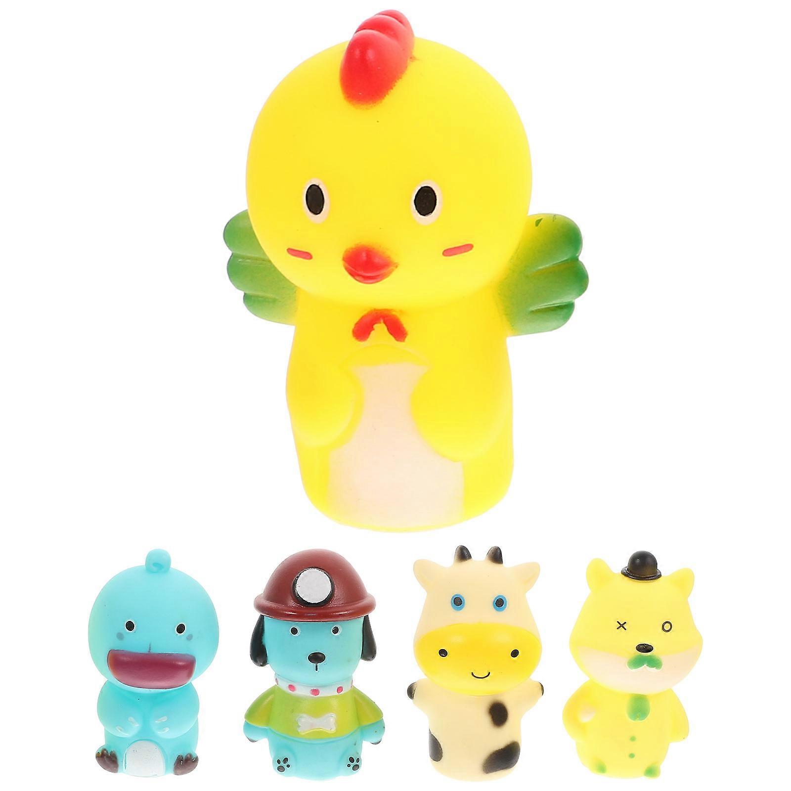 Assorted Color 5Pcs Cartoon Finger Puppets For Kids Role Playing Activities And Interactive Communication