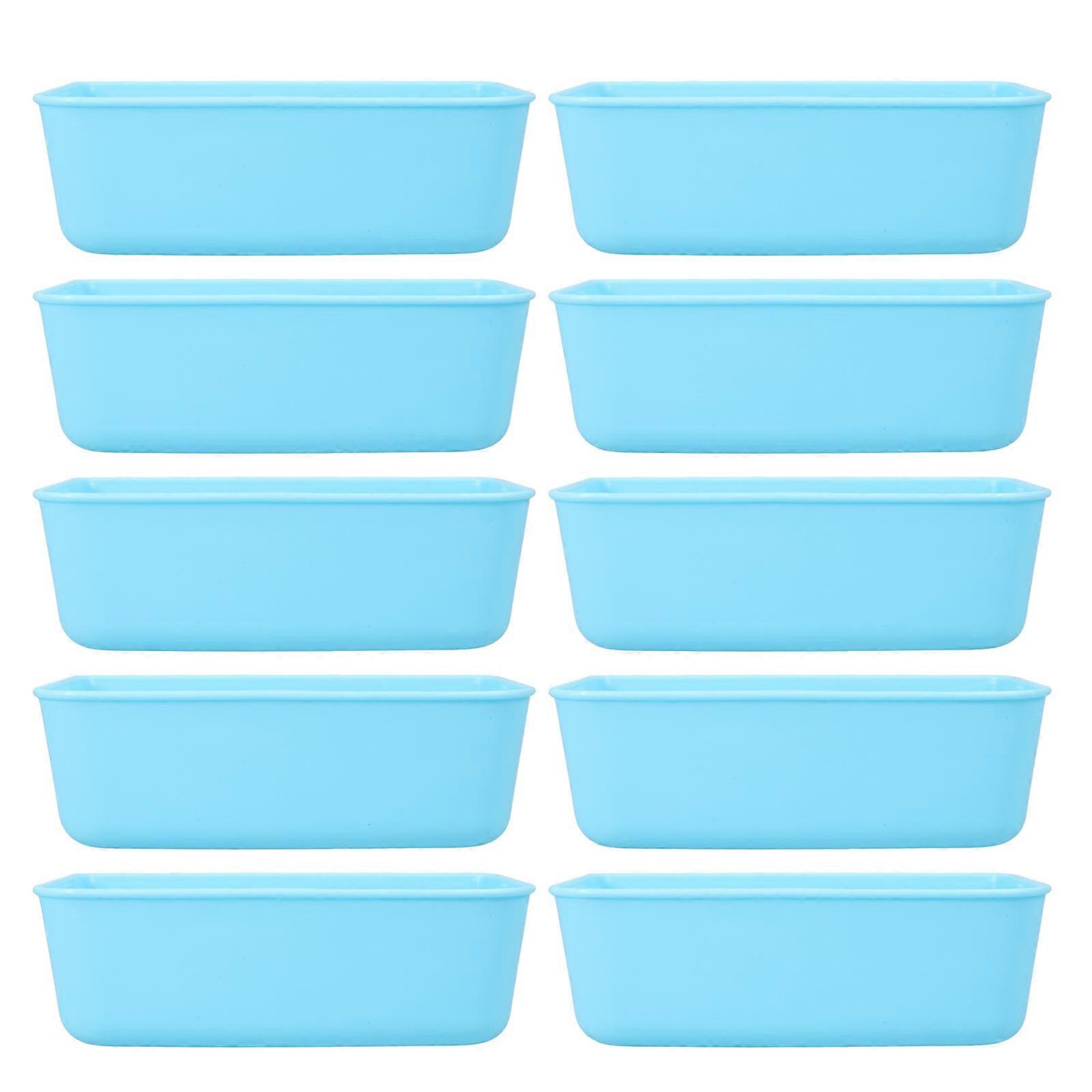 Sky-blue Pet Food Bowl with Cage Made of Durable PP Material for Storage Use and Easy Cleaning 10pcs