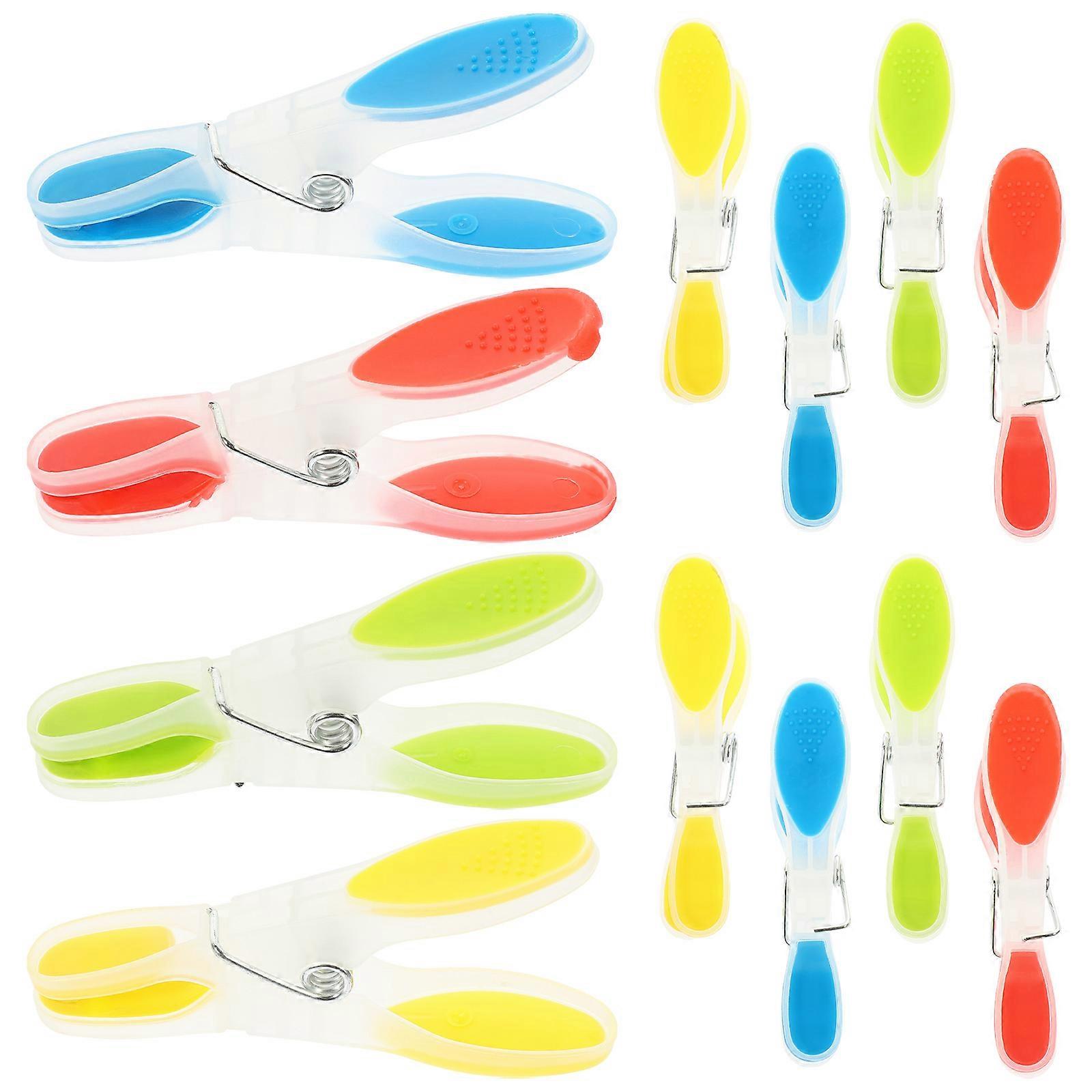 12pcs Windproof Drying Clips, Strong Skid Resistant Clothes Hanger Clips for Securing Laundry, Towels, Skirts, and Accessories – Household Use