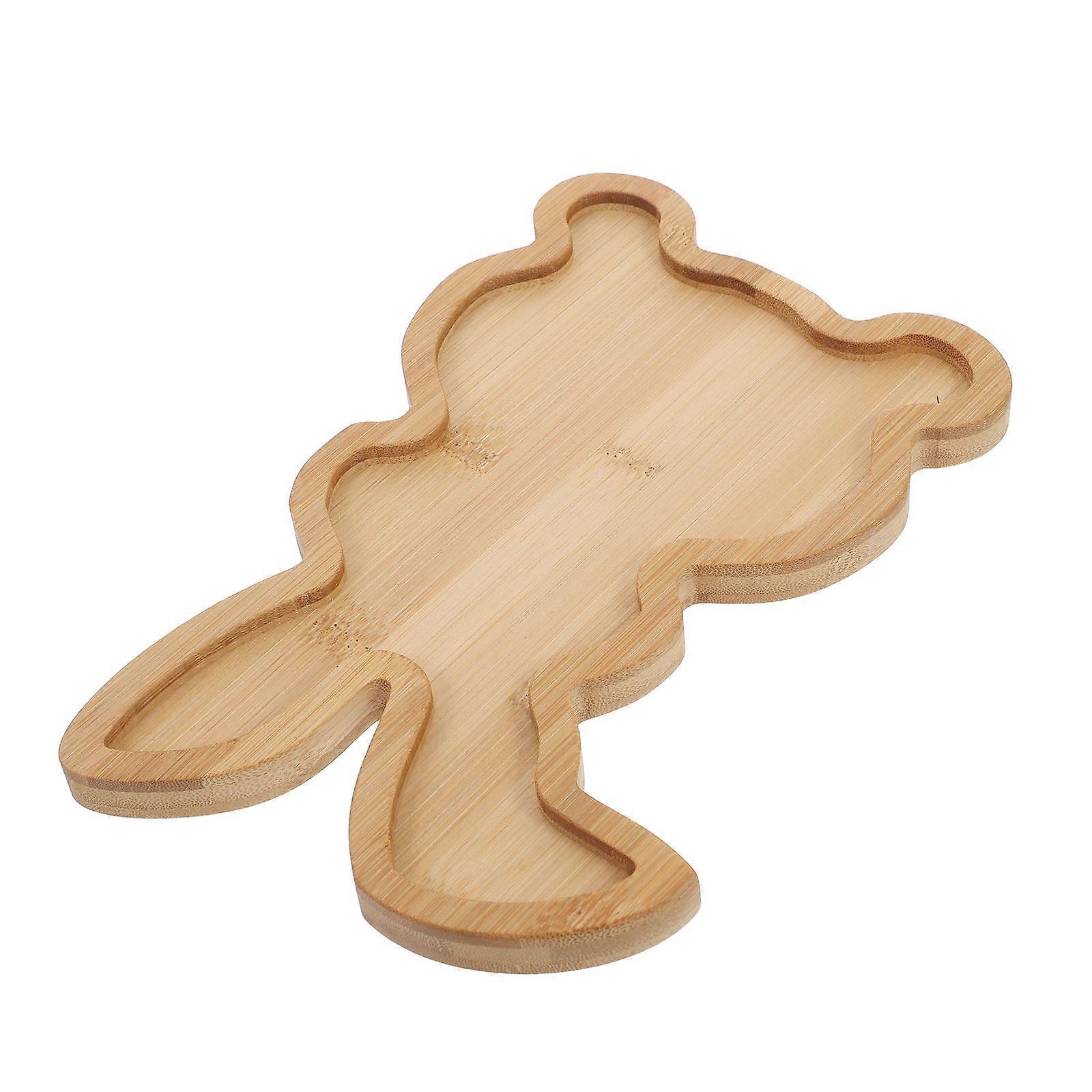 Wooden Easter Bunny Shaped Serving tray for Restaurant Brown Color Versatile Use 12.5 inches