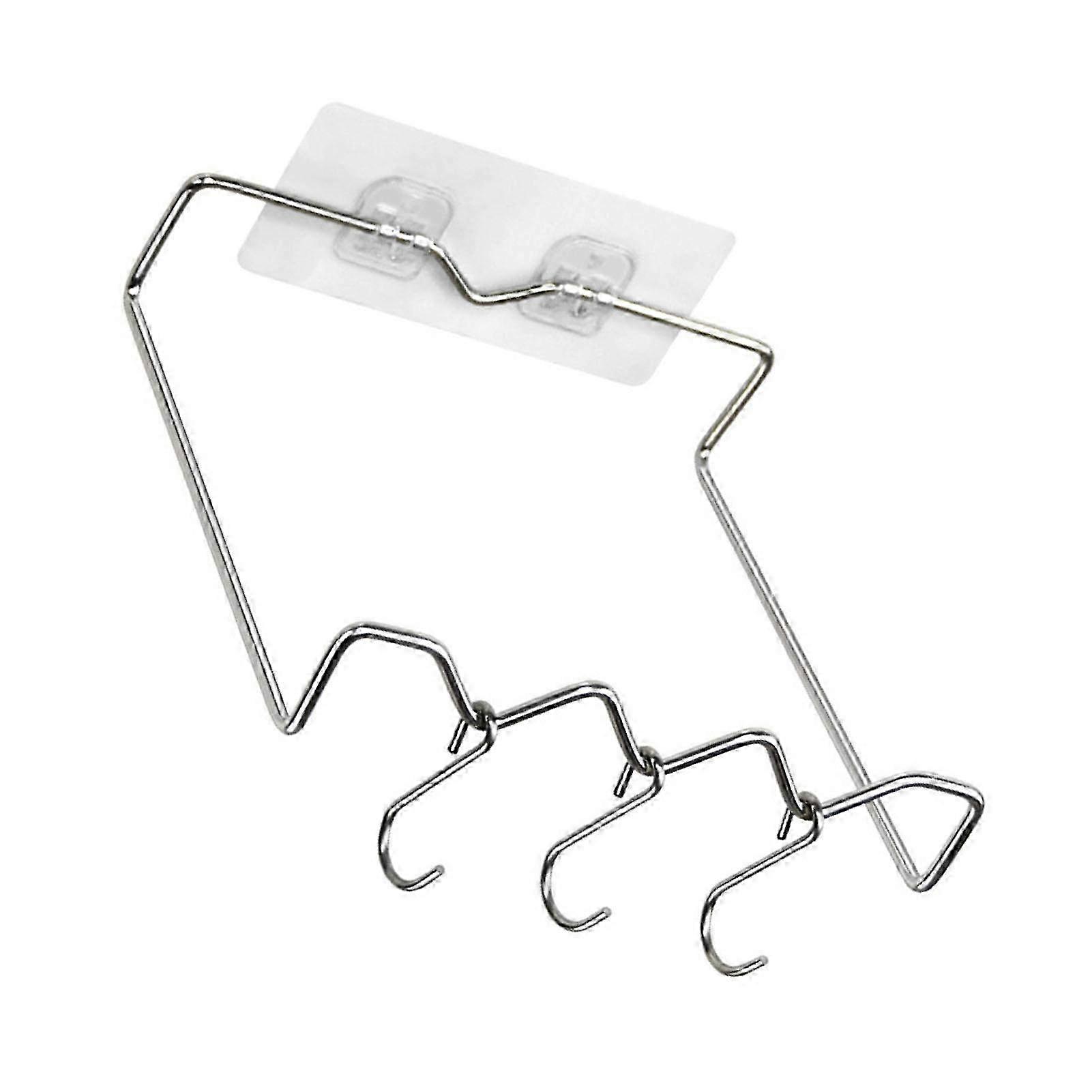Wall Mounted Stainless Steel Washbasin Rack & Hook Organizer - Modern Multipurpose Space Saving Solution for Bathroom & Kitchen