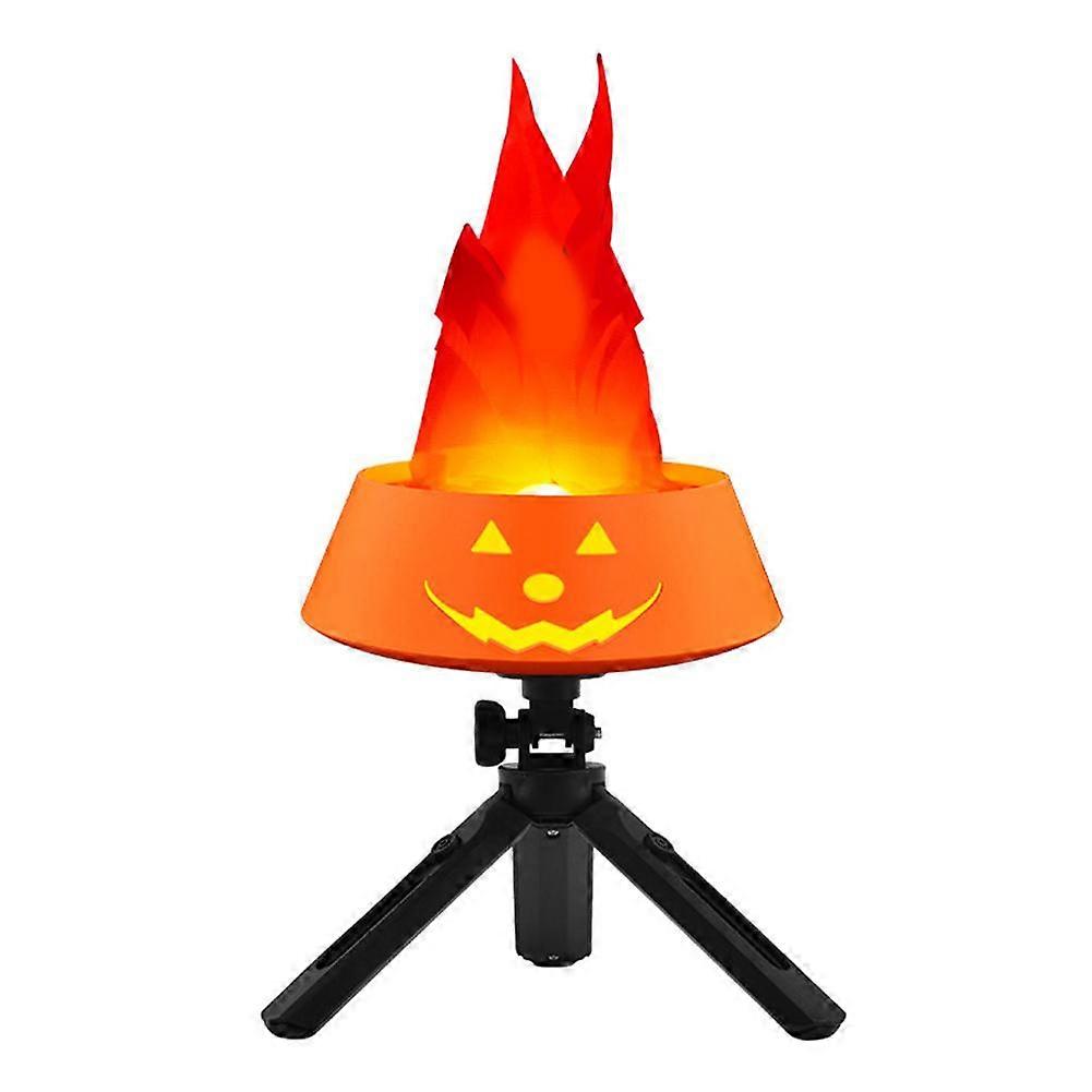 Halloween Pumpkin Lantern LED 3D Dynamic Flame Lamp Electronic Brazier Lamp