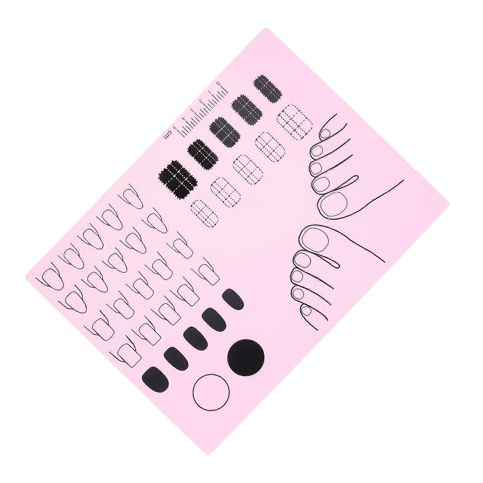 Practice Nail Hand Acrylic Nail Training Mat Silicone Trainer Sheet for Nail Technician Trainers Features DIY Application Learning Tool in 1Pack Size