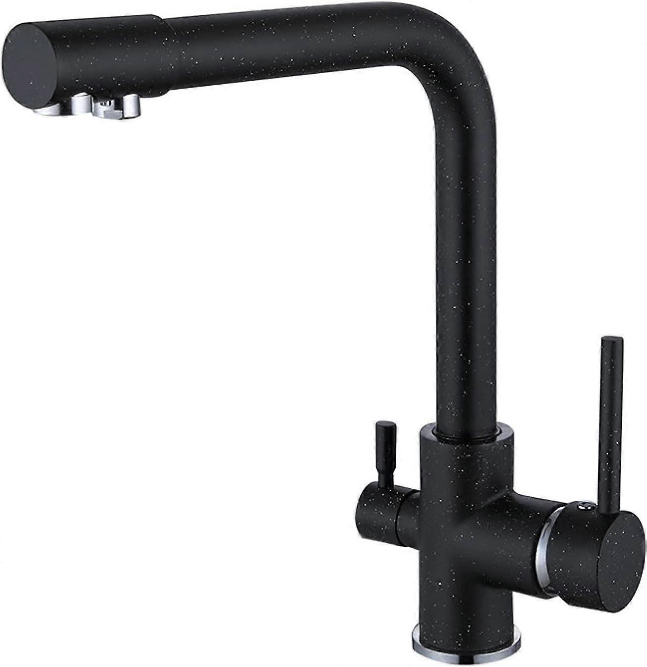 Copper Black Kitchen Faucet Spray Paint Dual Handle Rotatable for Pure Water Sink (Model A 2)