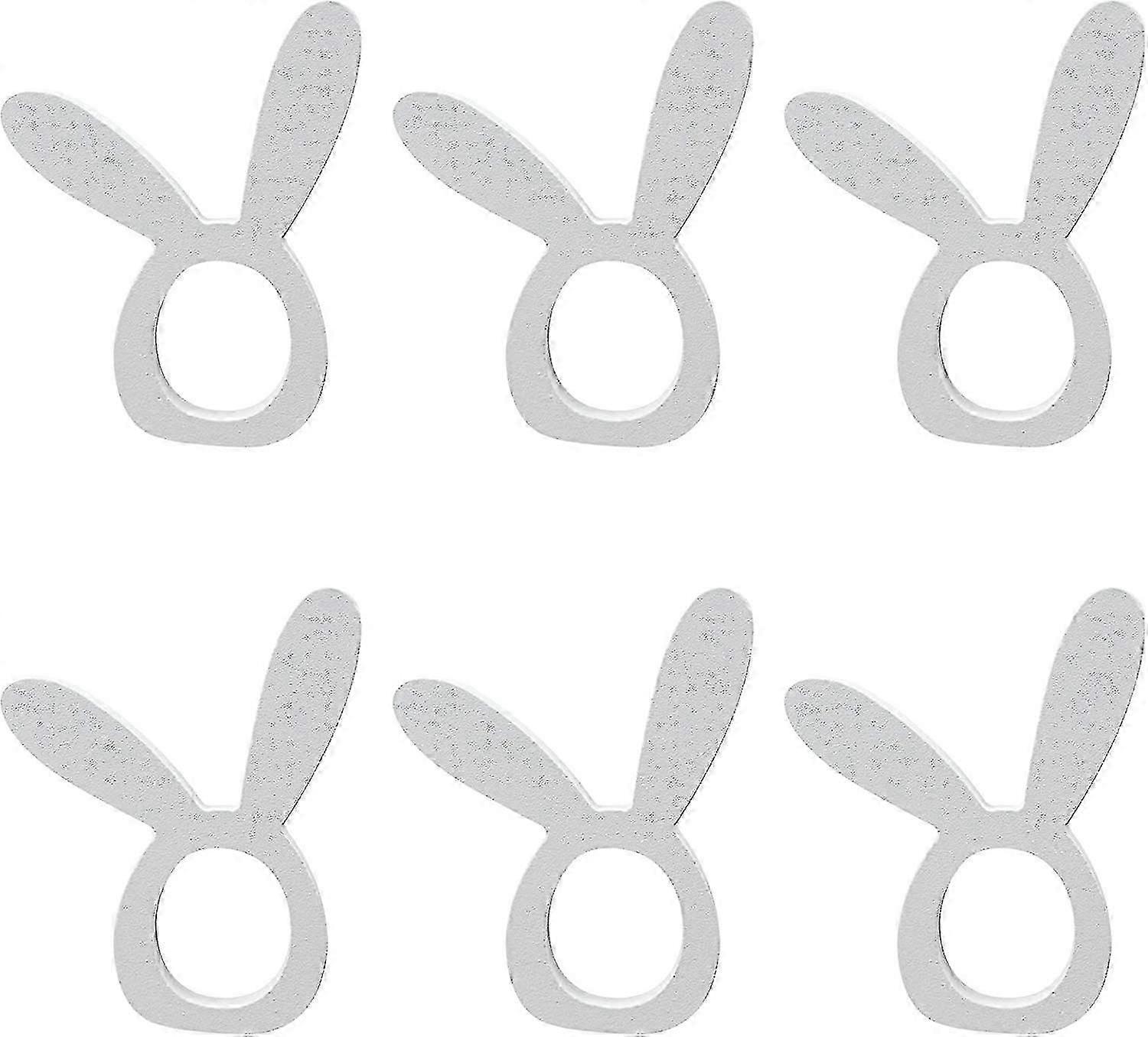 6pcs Napkin Rings Rabbit Ear Shape Wood